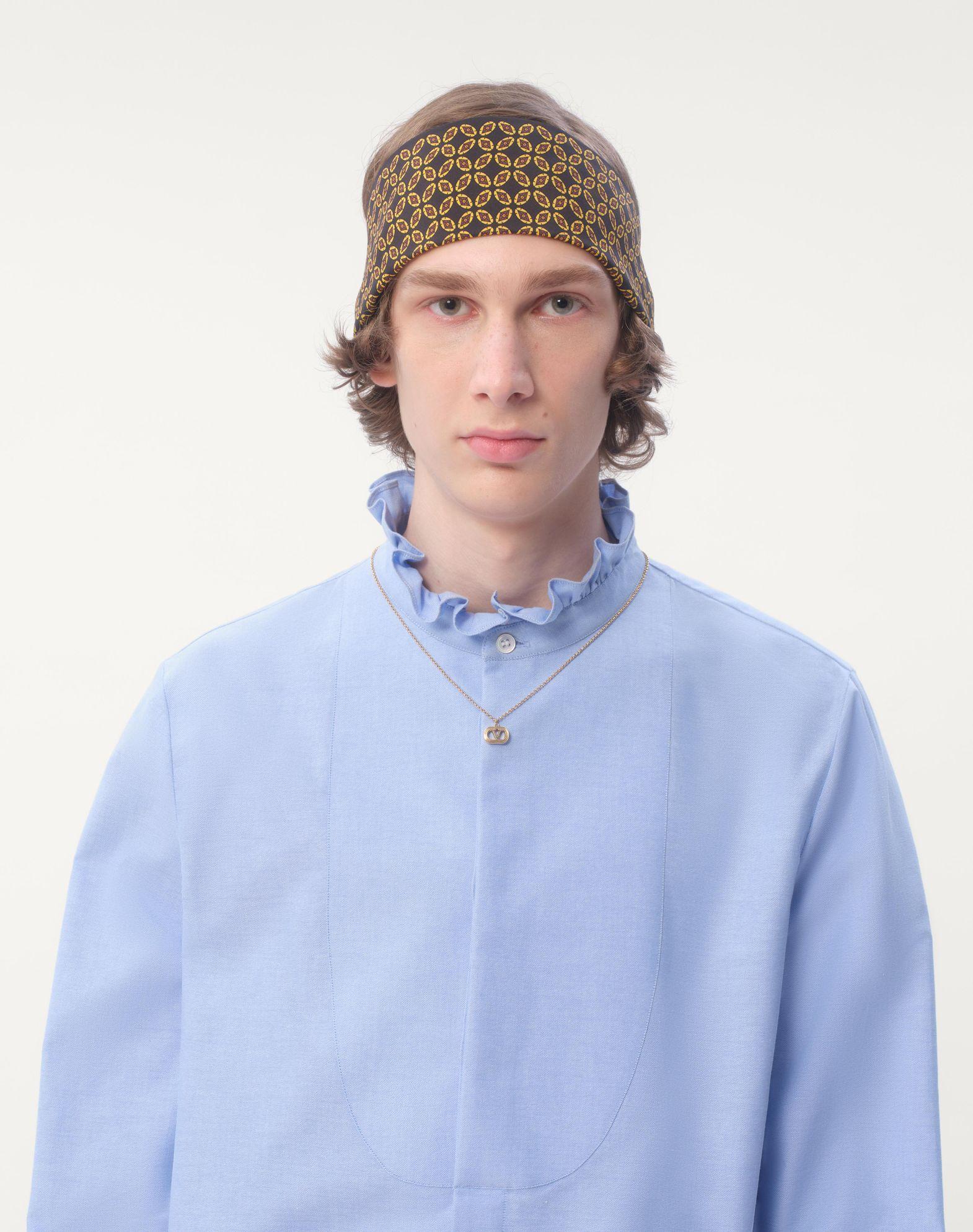 Cotton Shirt With Plastron And Ruffles Product Image