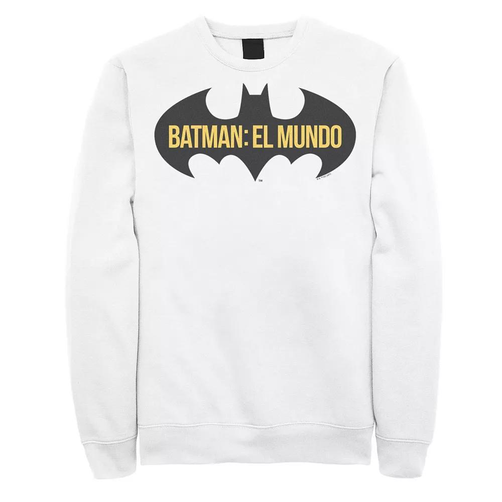 Men's Batman: El Mundo Spain Bat Logo Sweatshirt, Size: XL, White Product Image