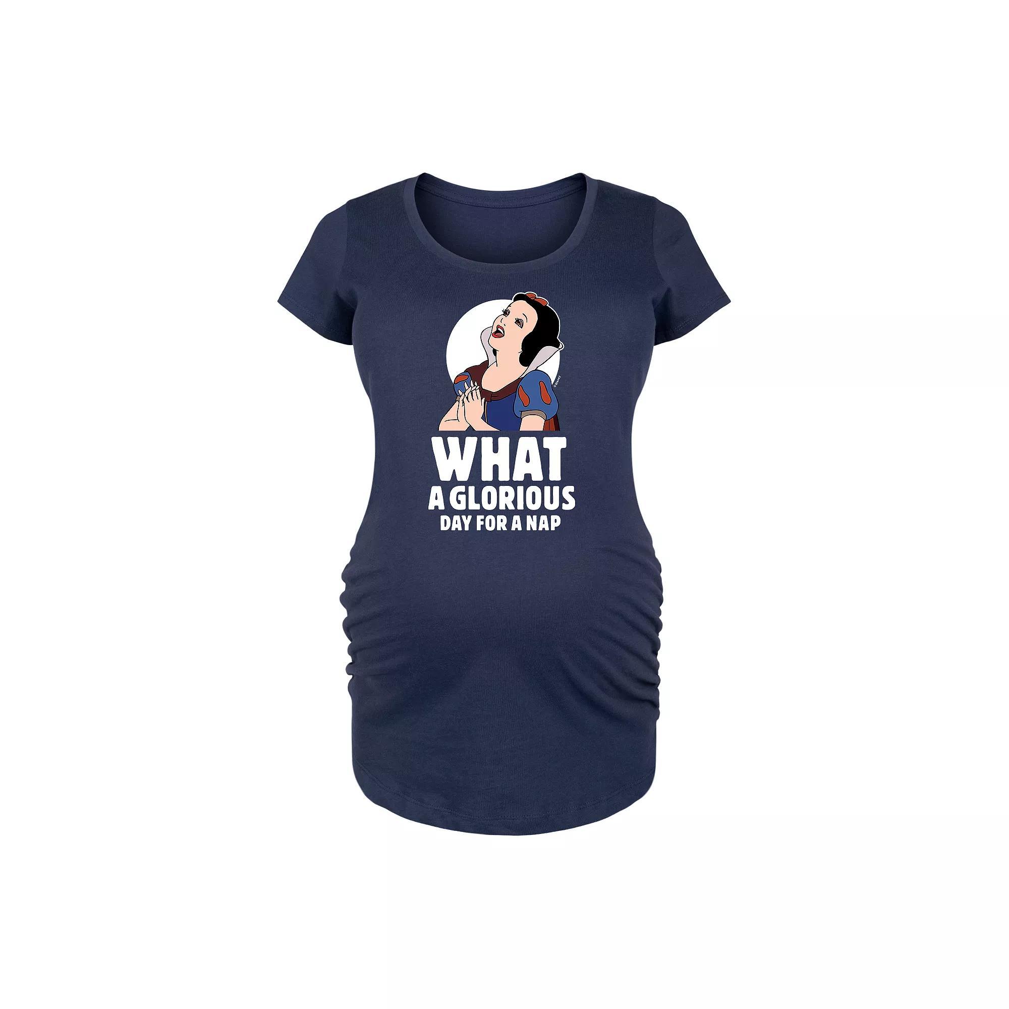 Disney Princess Snow White Maternity Nap Graphic Tee, Womens Blue Product Image