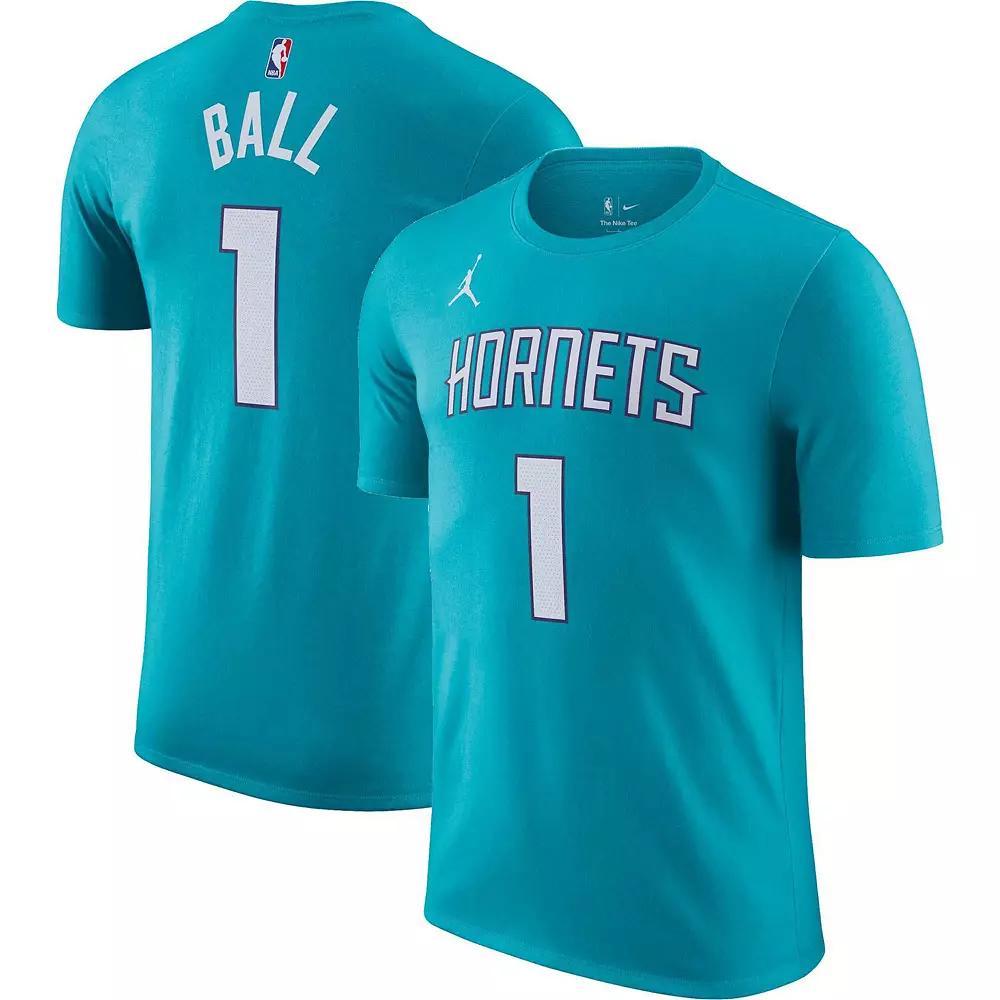 Men's Nike LaMelo Ball Teal Charlotte Hornets Icon 2022/23 Name & Number T-Shirt, Size: 2XL, Chr Blue Product Image