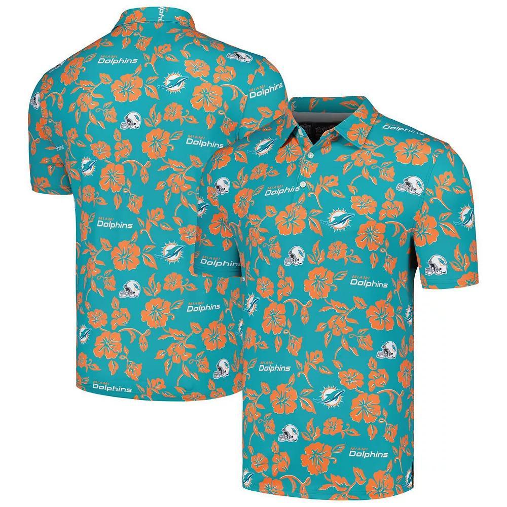 Men's Reyn Spooner Aqua Miami Dolphins Pua Performance Polo, Size: Large, Turquoise A Product Image
