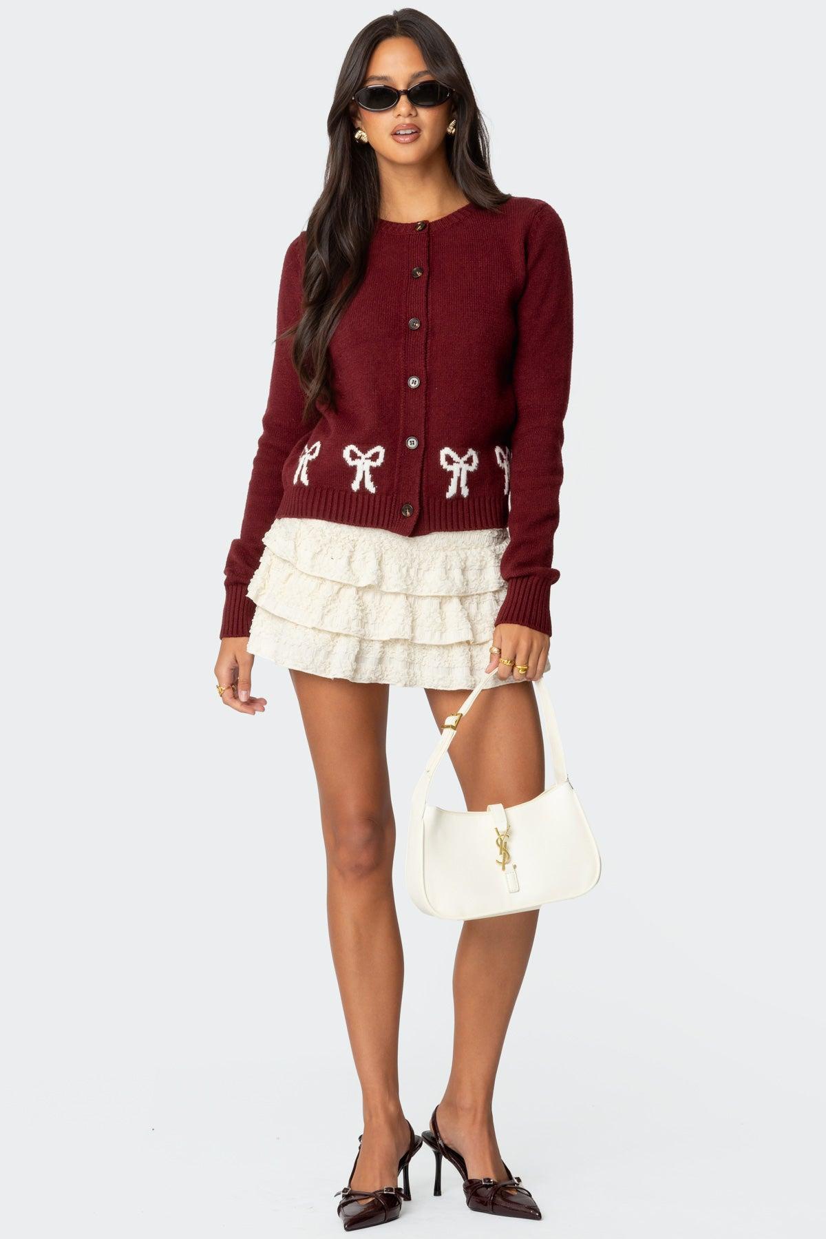 Rona Bow Knit Cardigan Product Image