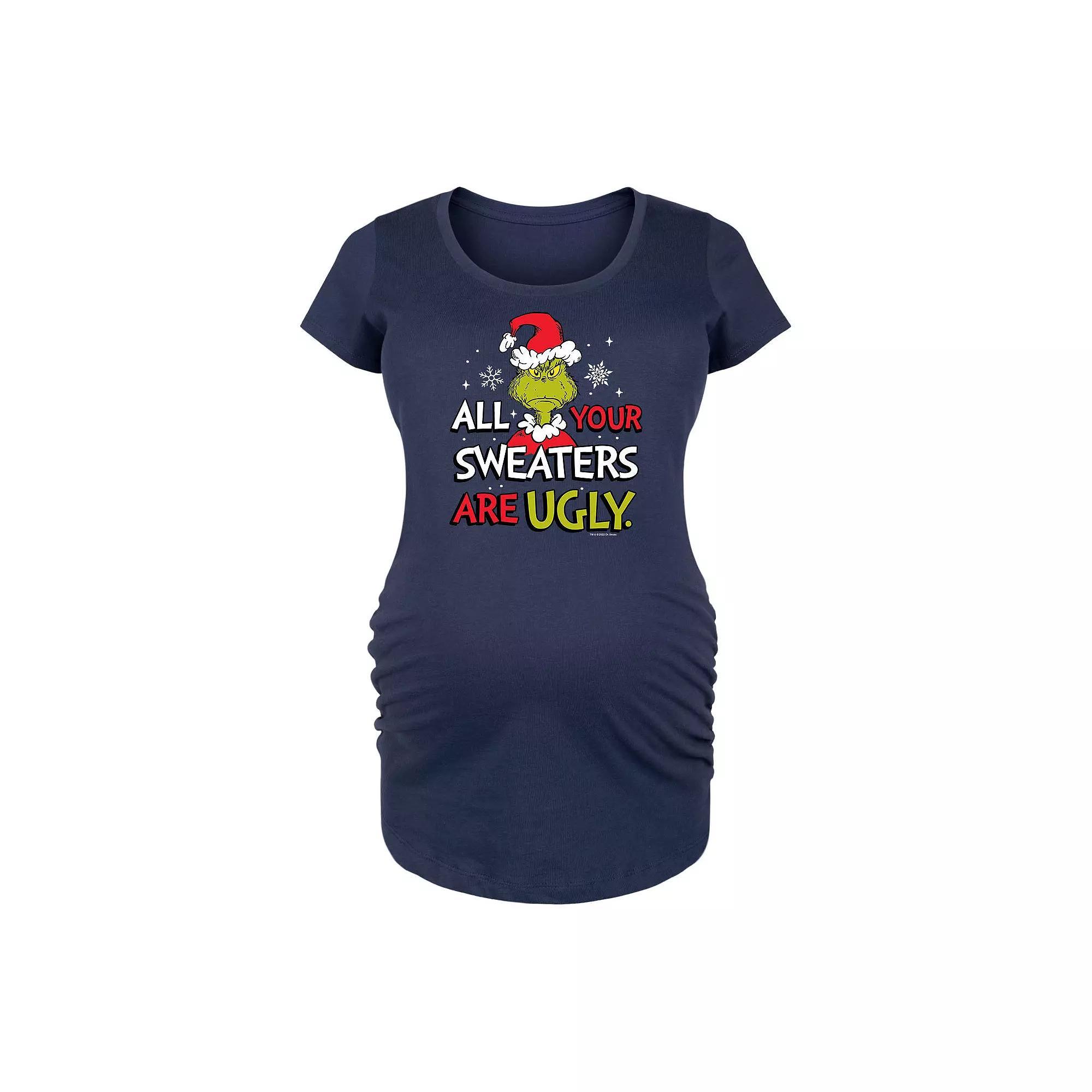 Maternity Celestial Sun Moon Scene Graphic Tee, Womens Blue Product Image