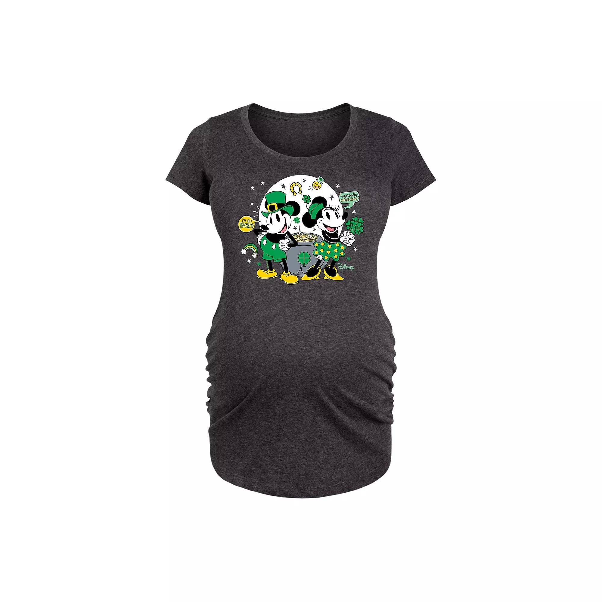 Maternity Peanuts Snoopy Donut And Coffee Graphic Tee, Womens Heather Grey Product Image