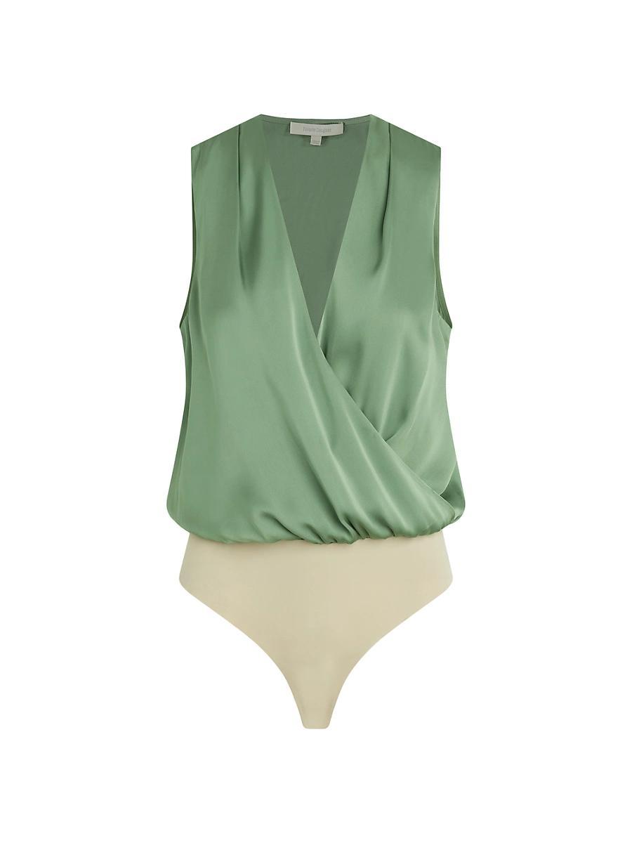 Womens Date Sleeveless Satin Bodysuit Product Image