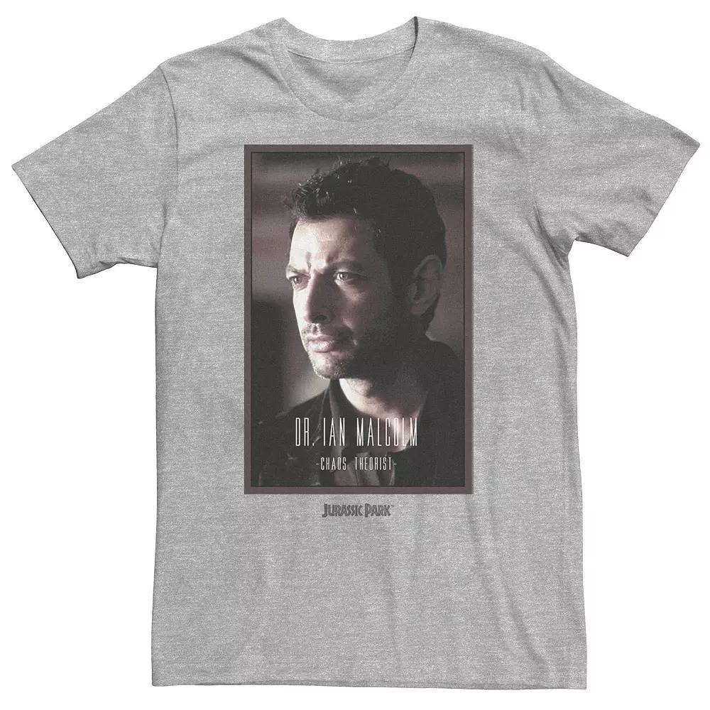 Big & Tall Jurassic Park Dr. Ian Malcolm Chaos Theorist Tee, Men's, Size: 4XLT, Athletic Grey Product Image