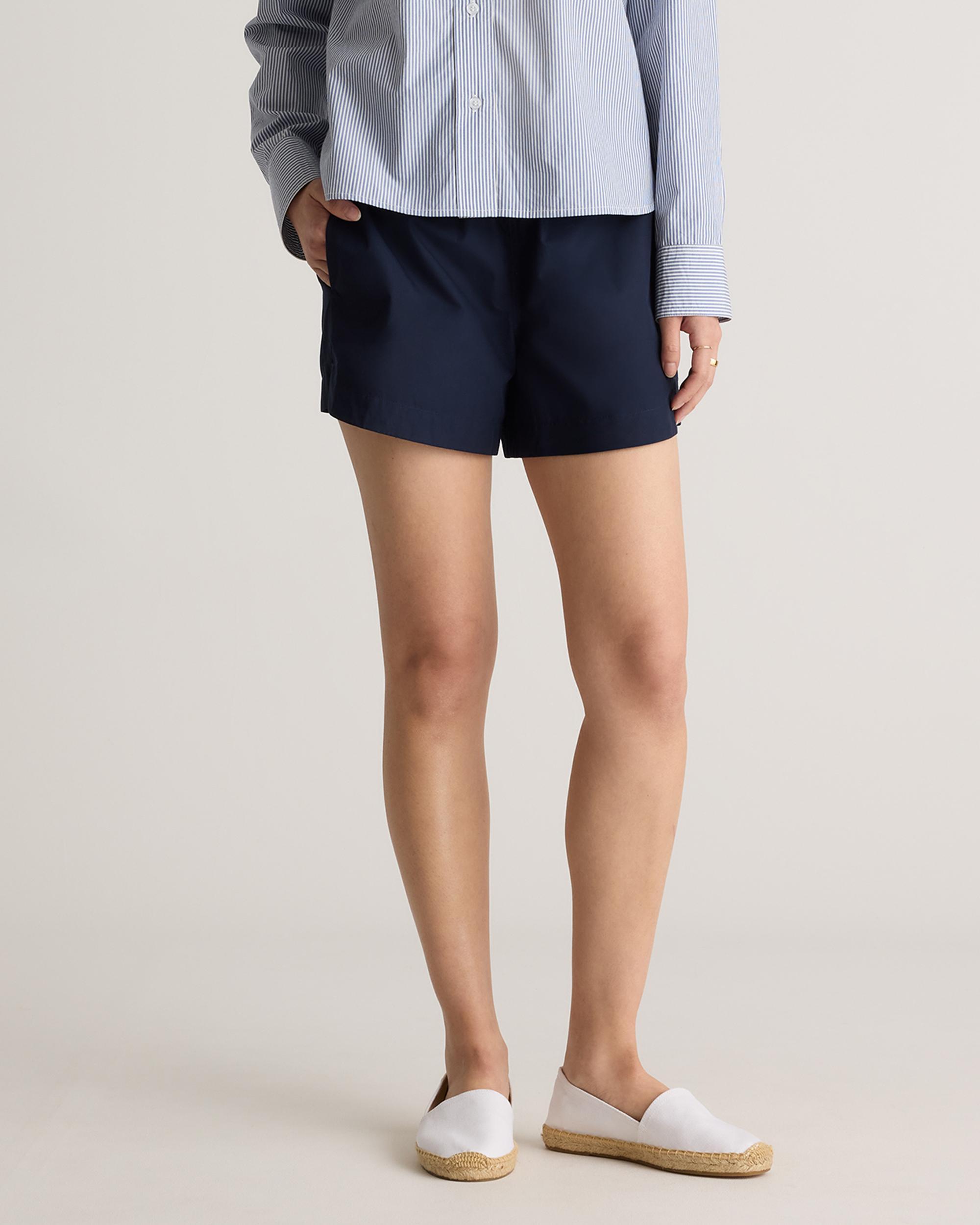 100% Organic Cotton Poplin Pull-On Shorts Product Image