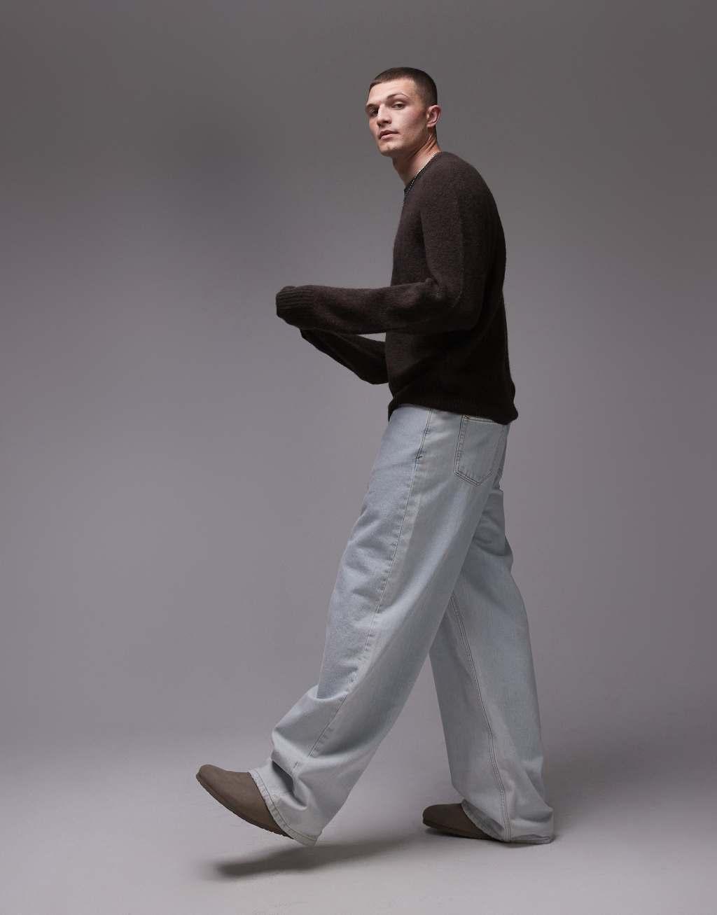 ARKET alpaca blend sweater with crew neck in brown Product Image