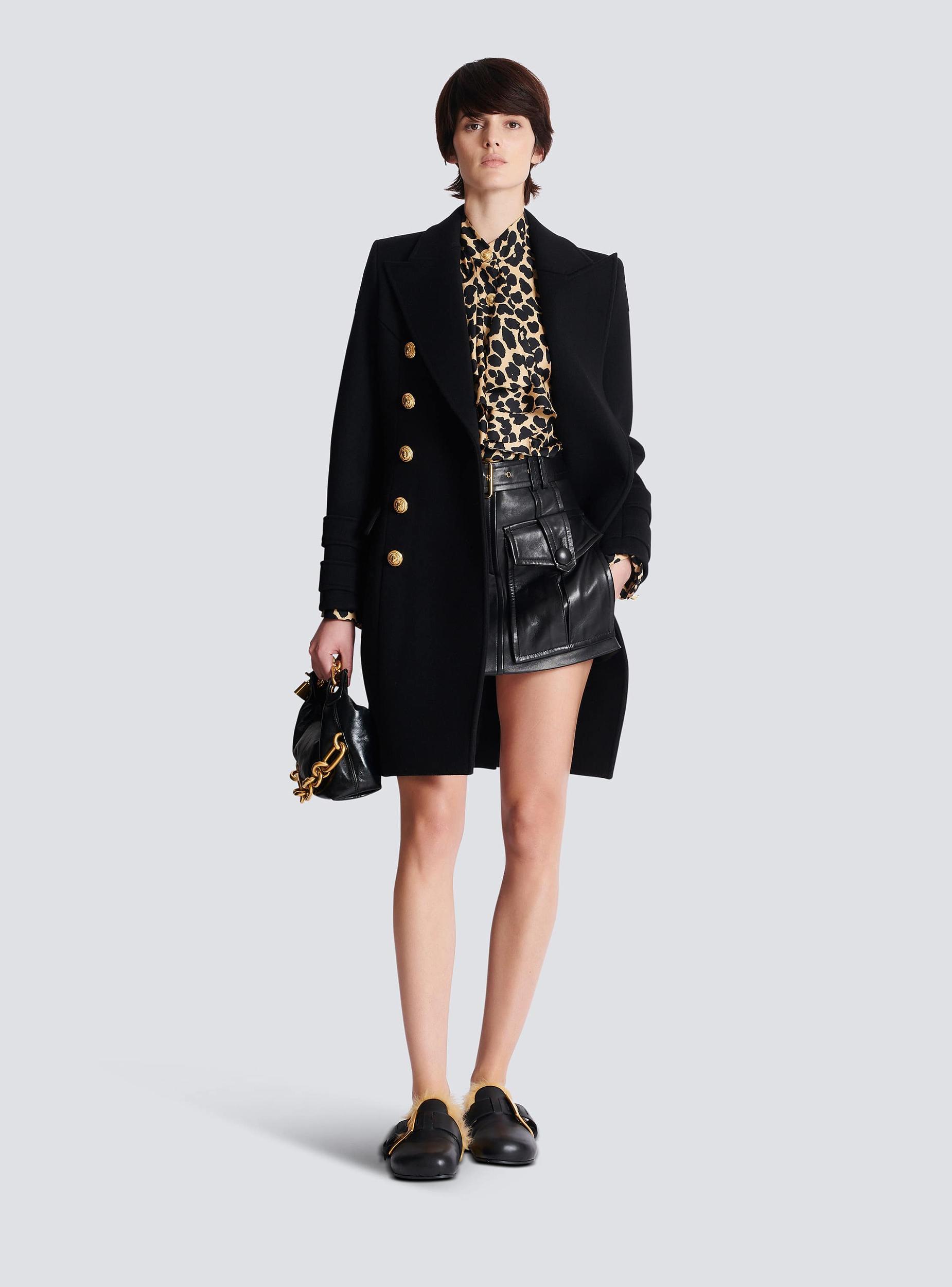 Leopard print ruffled shirt Product Image