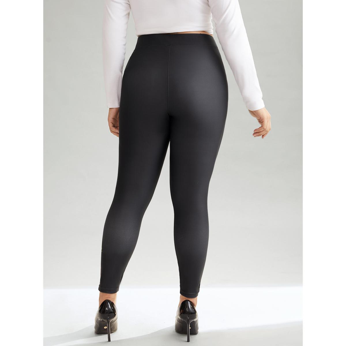 Plus Size Christmas Trees High Rise Skinny Leggings Women Black Glamour High stretch Skinny High Rise Party Leggings BloomChic 26/4X Product Image