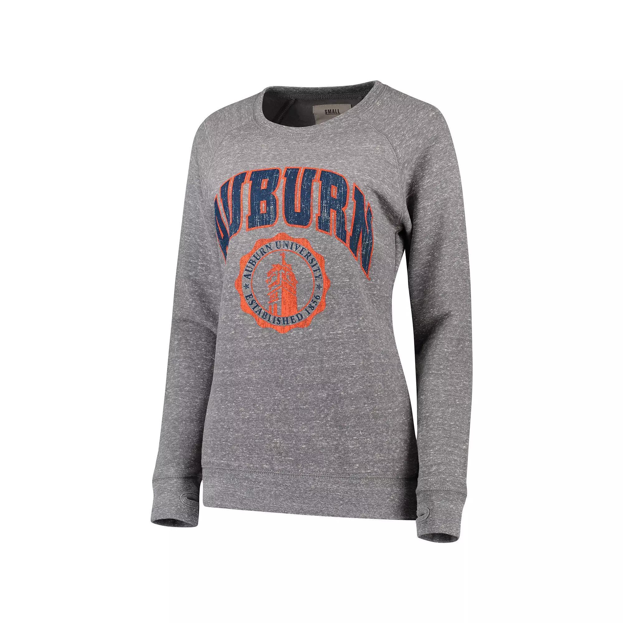 Women's Pressbox Heathered Gray Auburn Tigers Edith Vintage Knobi Pullover Sweatshirt, Size: XL, Grey Product Image