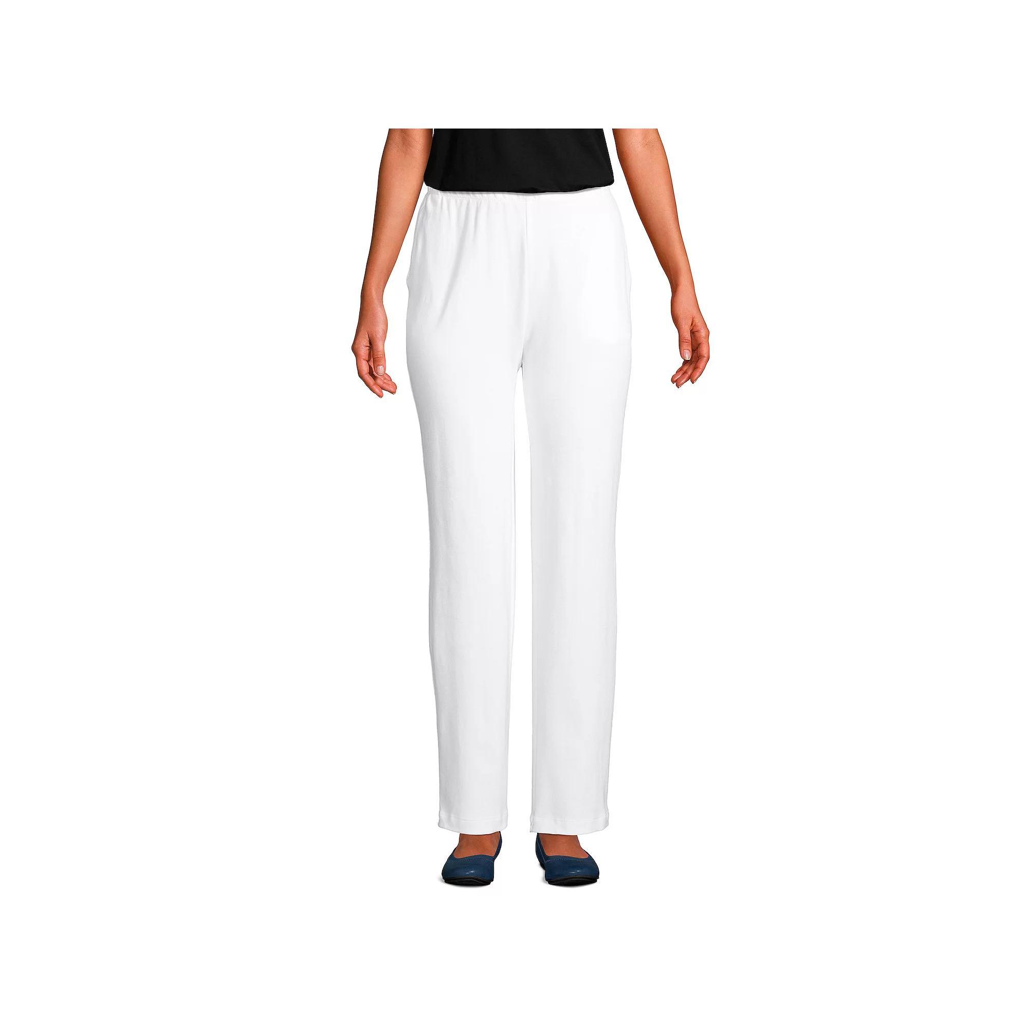 Women's Lands' End Sport Knit High Waist Pants, Size: Large Tall, White Product Image