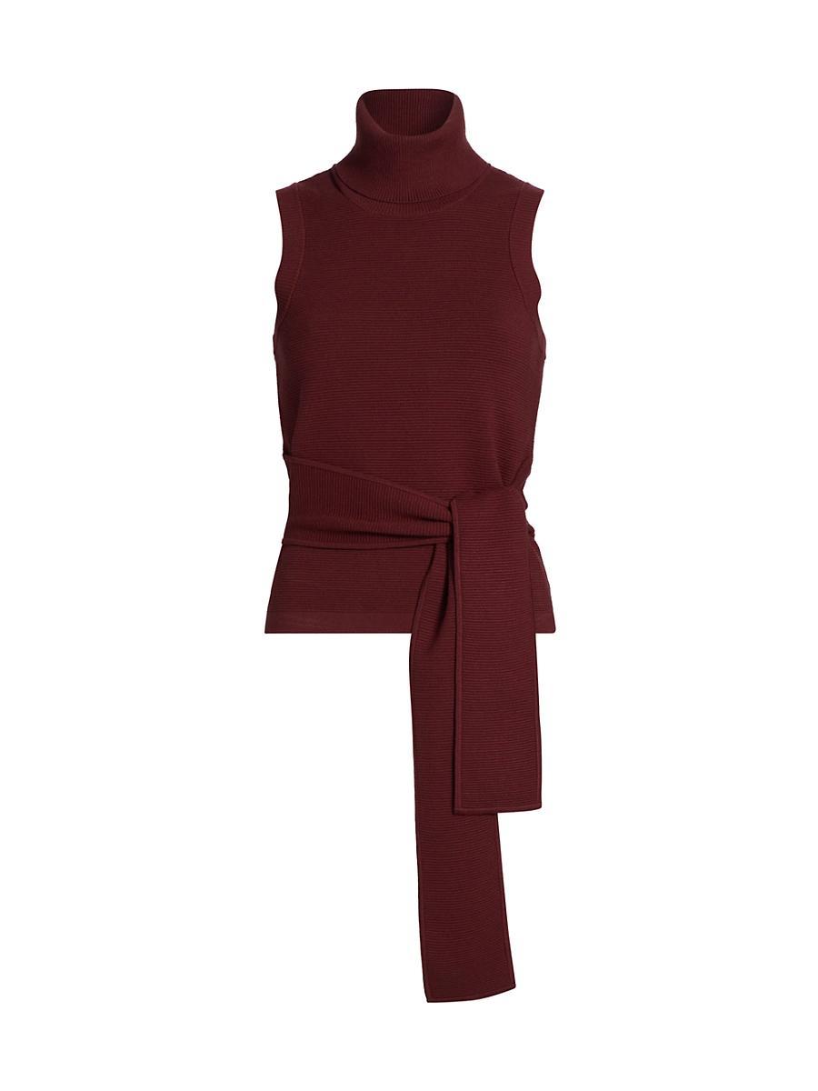 Womens Celeste Rib-Knit Sleeveless Turtleneck Sweater Product Image
