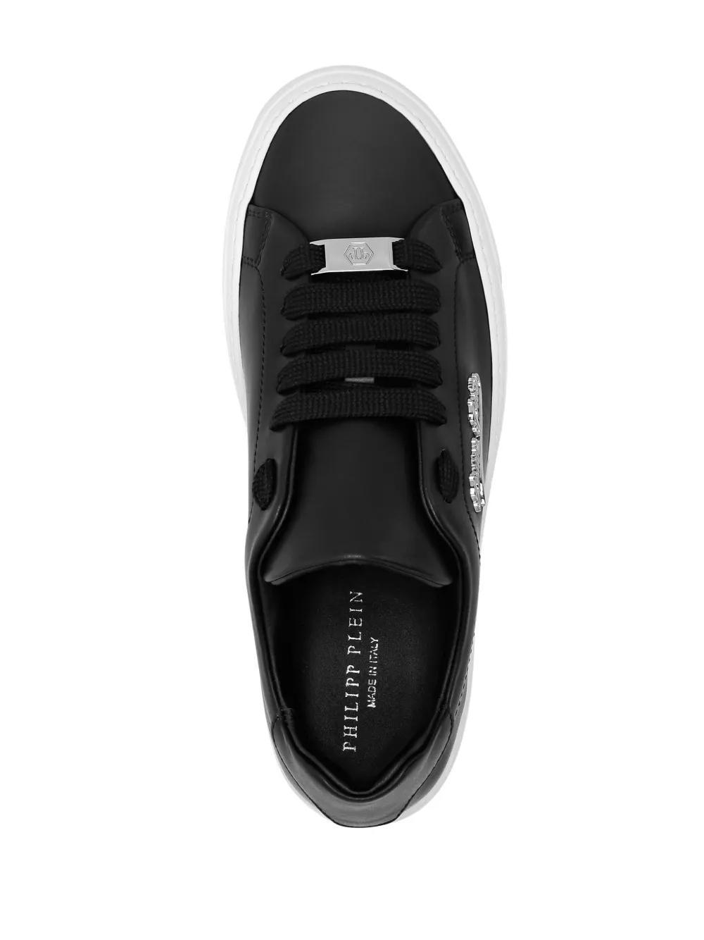 Signature-print leather sneakers Product Image
