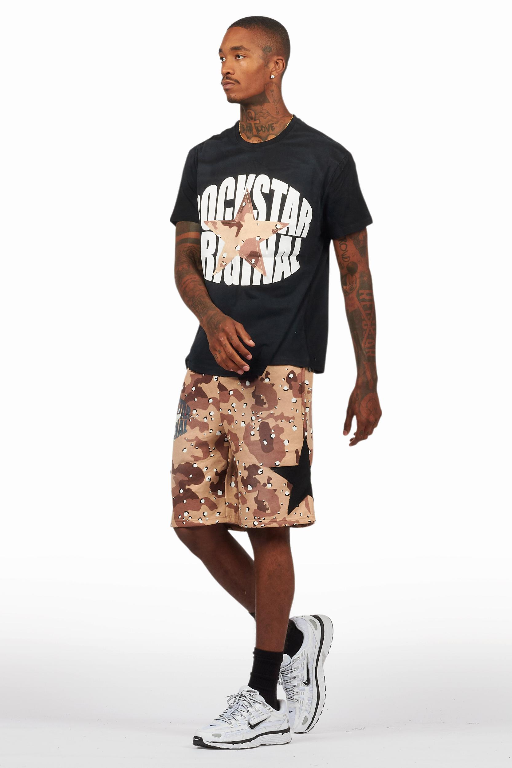 Sarge Vintage Black/Desert Camo T-Shirt/Short Set Male Product Image