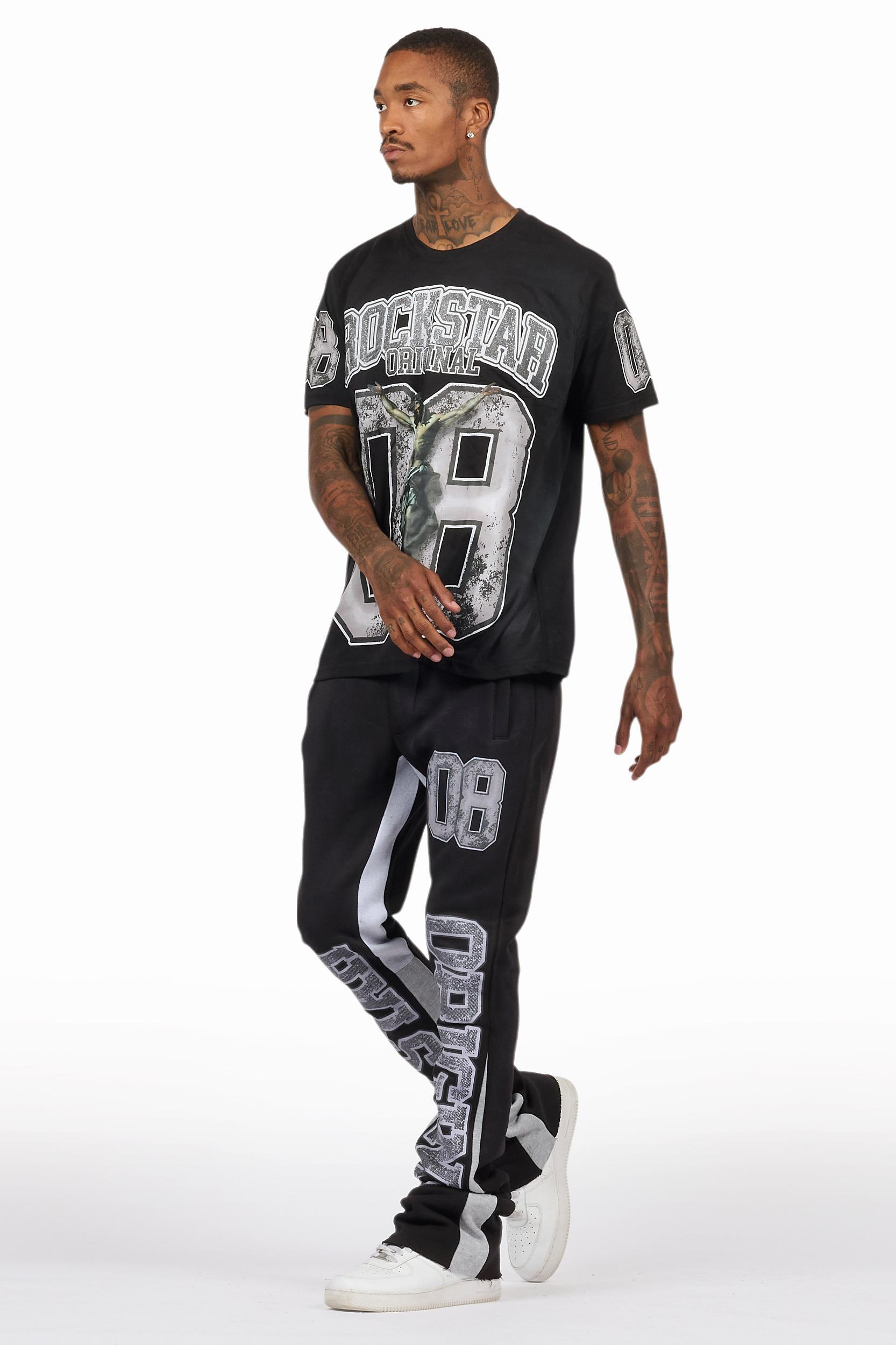 Fields Black/White T-Shirt/Stacked Flare Track Set Male Product Image