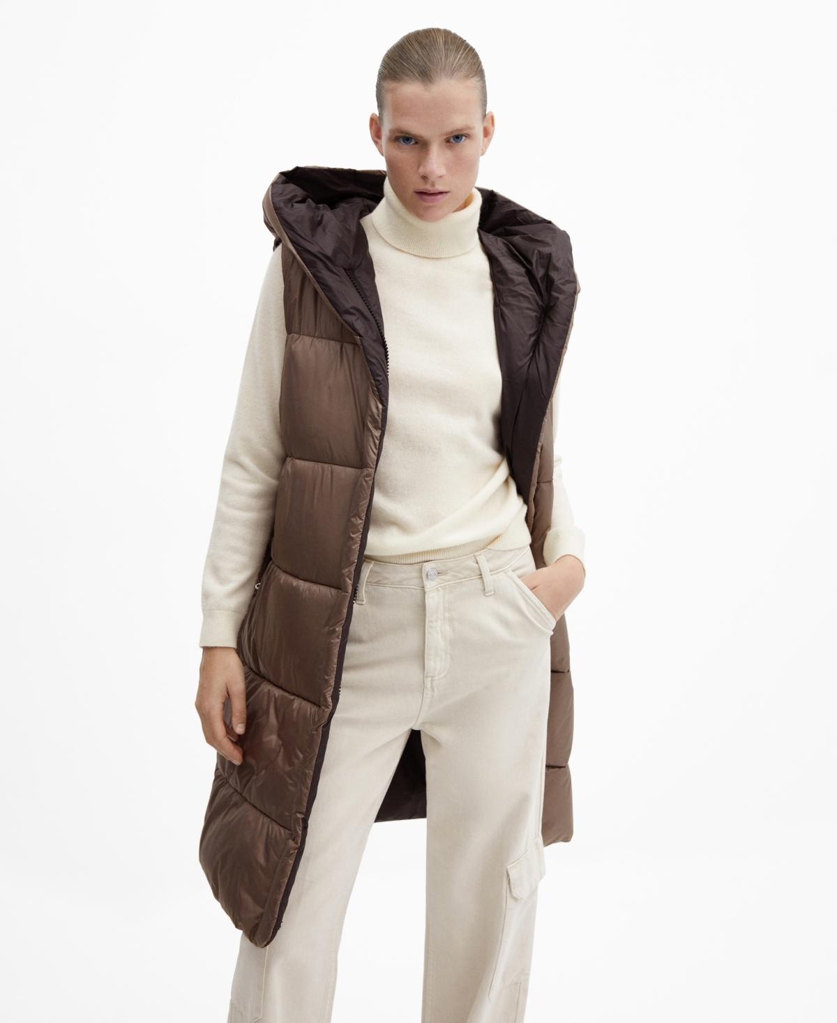 Mango Womens Long Quilted Vest Product Image