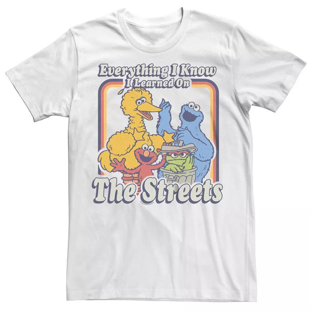 Big & Tall Sesame Street Everything I Know Tee, Men's, Size: XL Tall, White Product Image