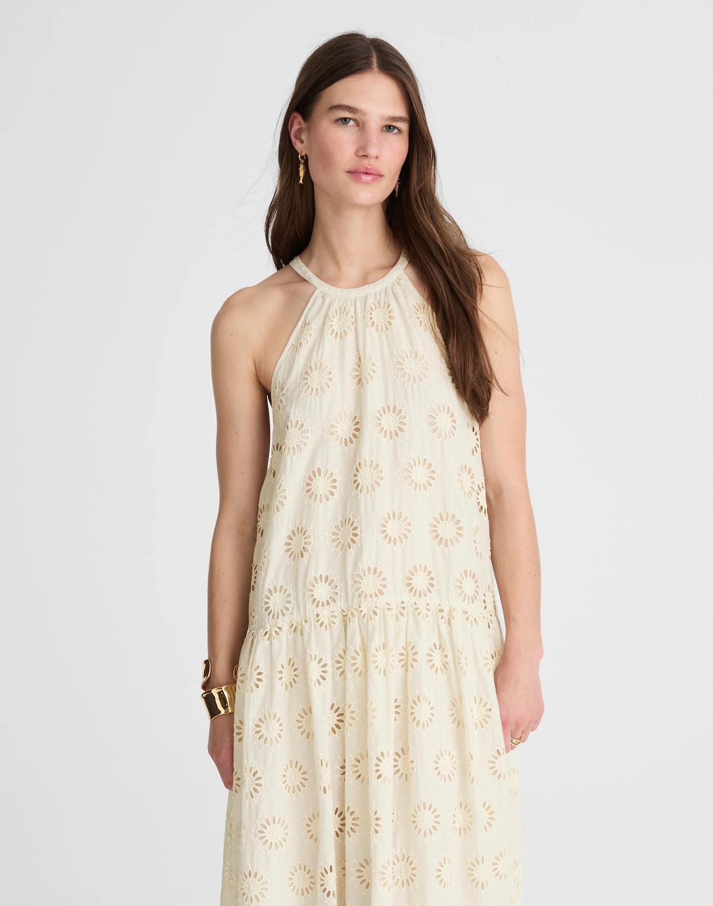 Embroidered Drop-Waist Maxi Dress Product Image