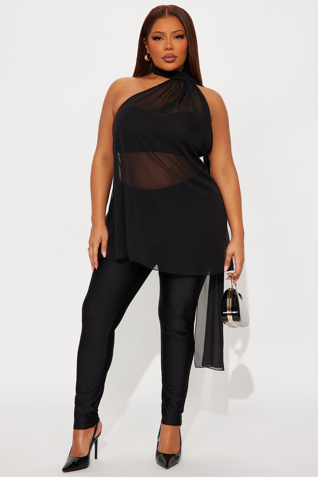 Amaya 3 Piece Scarf Top And Pant Set - Black Female Product Image