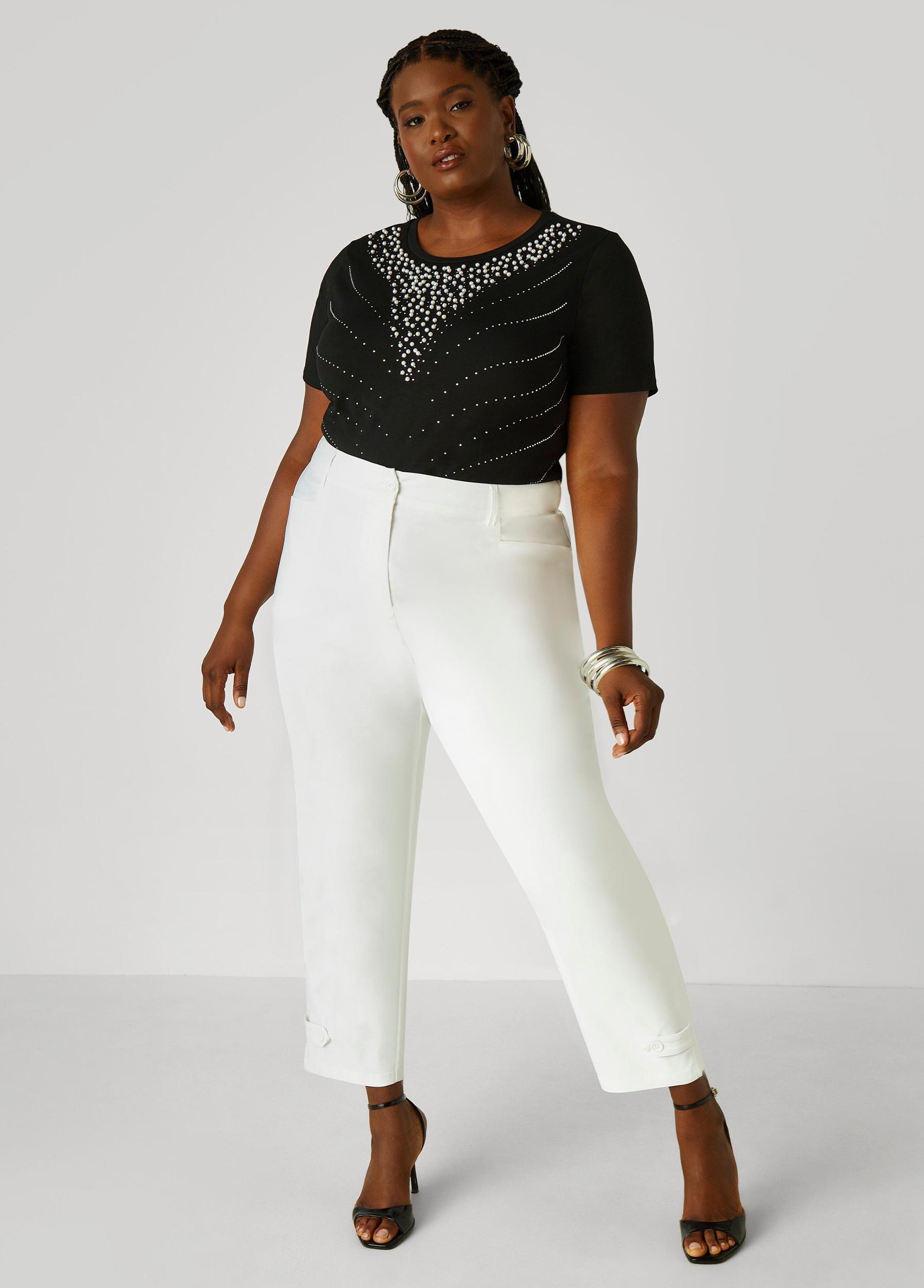 Faux Pearl And Crystal Jersey Tee Product Image