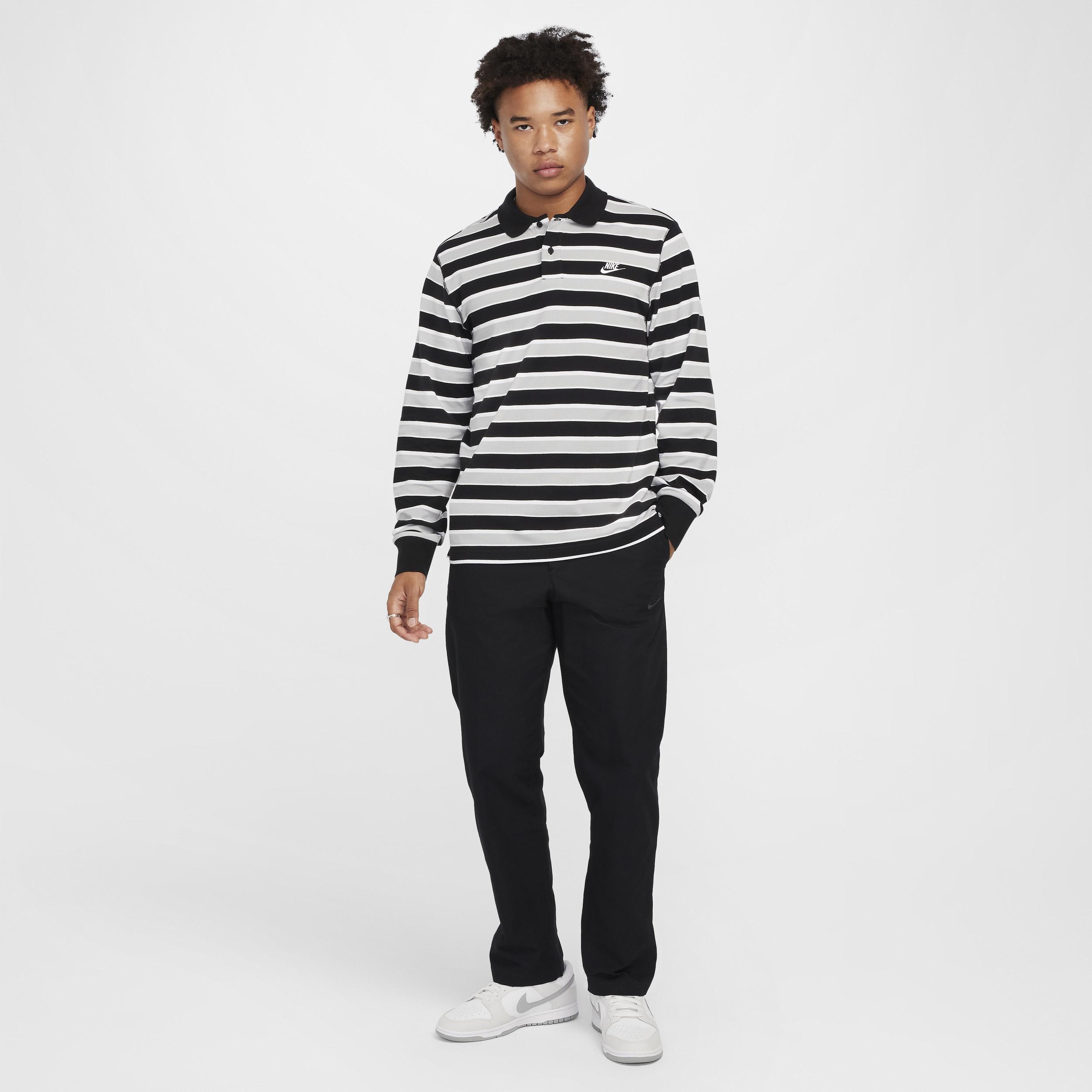 Nike Men's Club Long-Sleeve Striped Polo Product Image