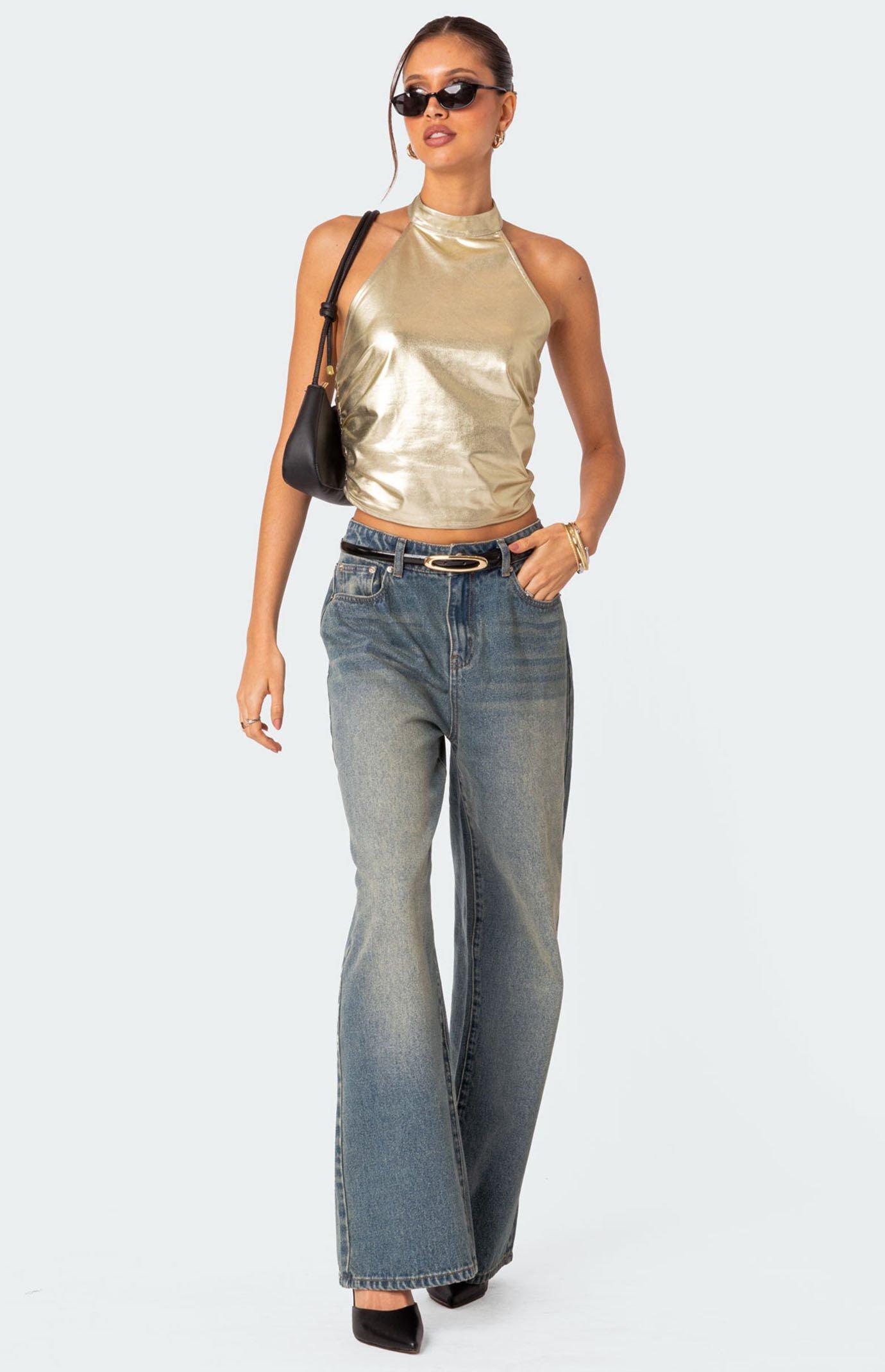 Edikted Women's Karter Metallic Halter Top Product Image