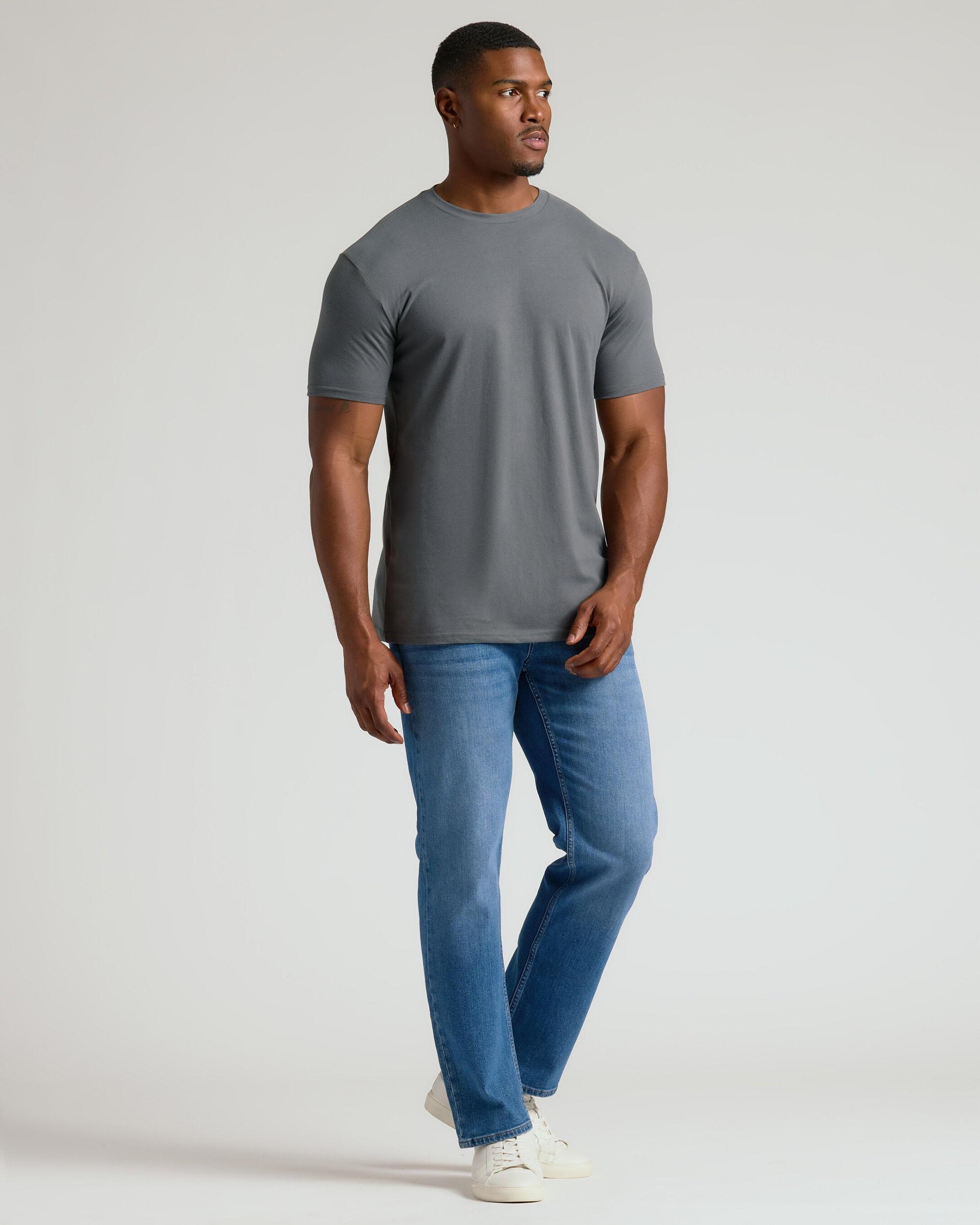Carbon Tall Straight Hem Crew Neck T-Shirt Product Image