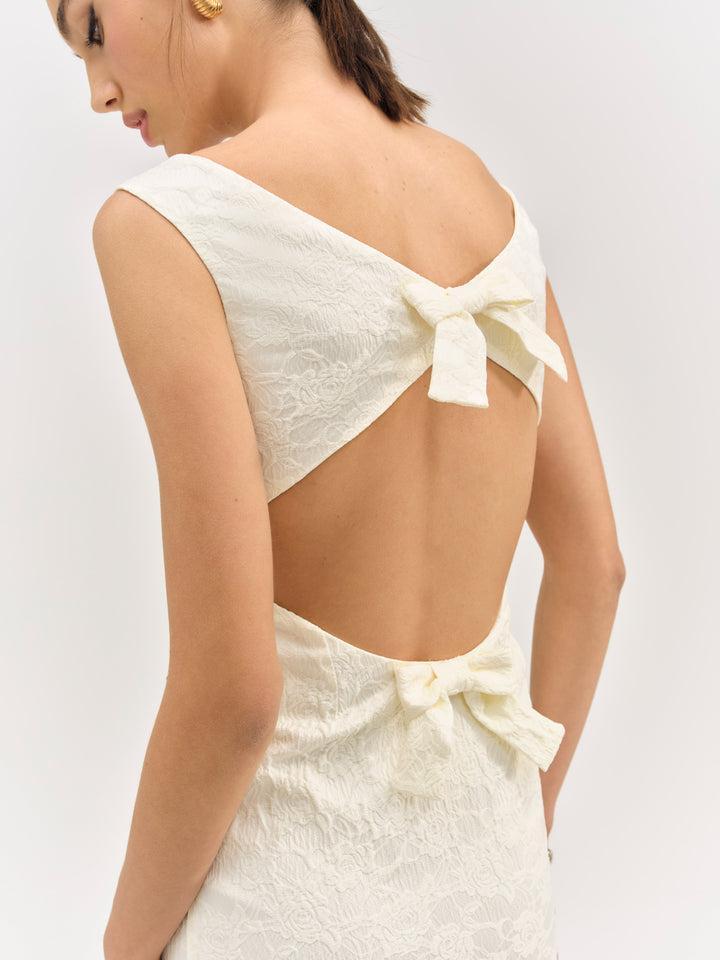 Rosie Jacquard Mini Dress — Ivory Product Image