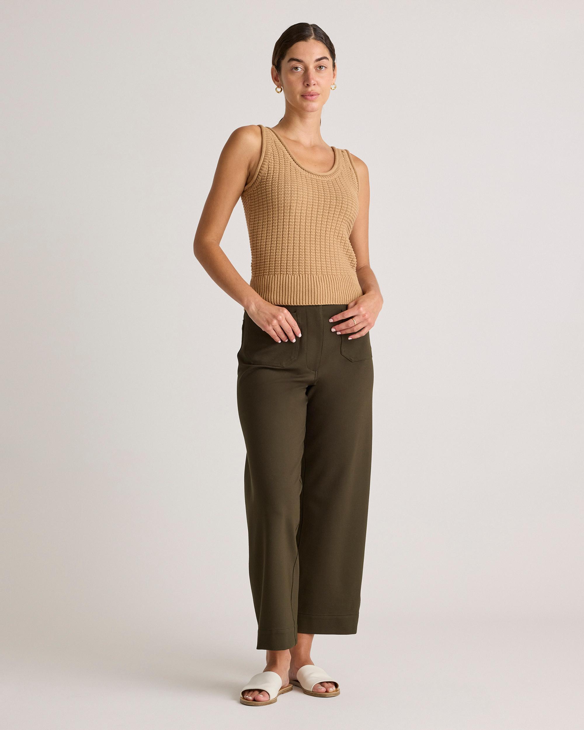 Quince | Women's Ultra-Stretch Ponte Cropped Wide Leg Pants Rayon Product Image