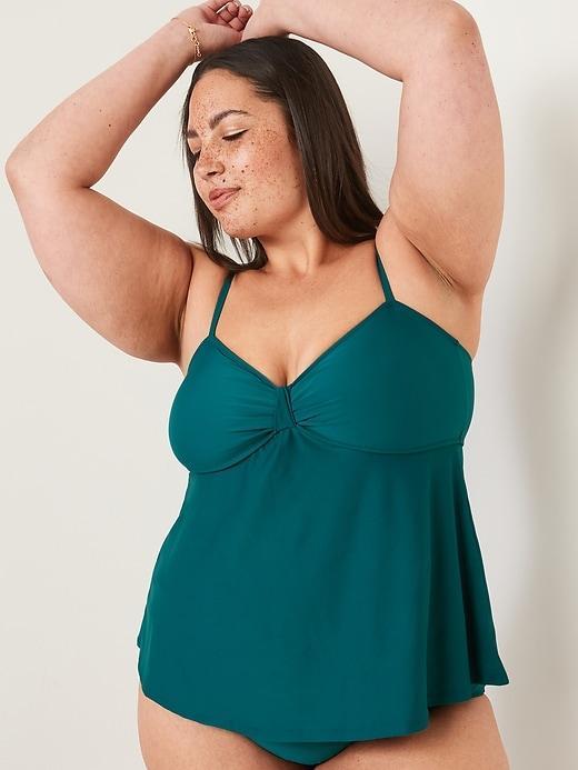 Knotted A-Line Tankini Swim Top Product Image