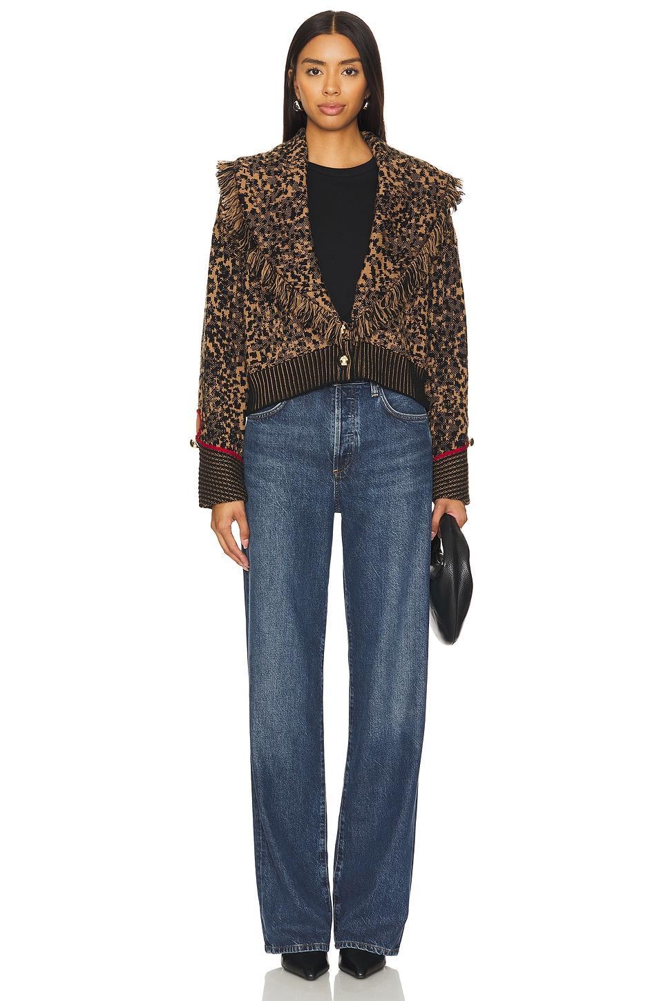 Leopard Jacquard Cardi Bomber Hayley Menzies Product Image