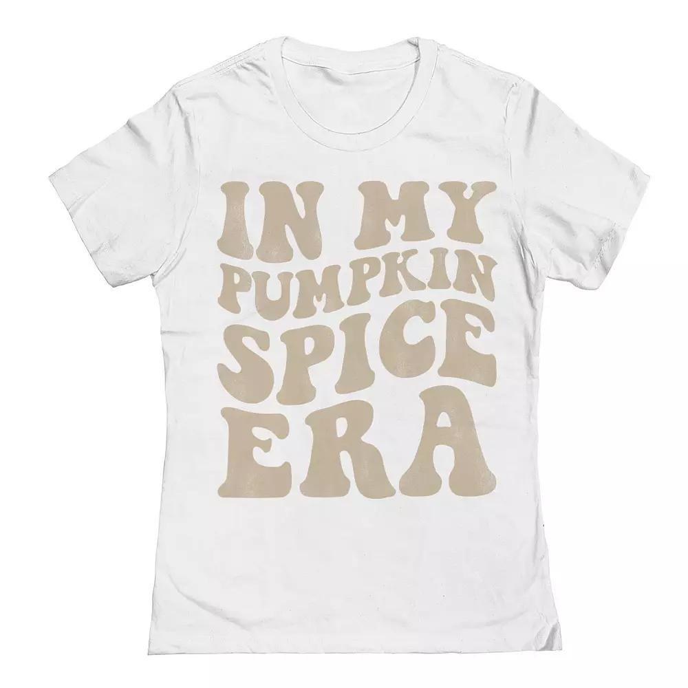 Junior's Grayson Threads by Tai Apparel Pumpkin Spice Era Tan Graphic Tee, Women's, Size: Small, White Product Image