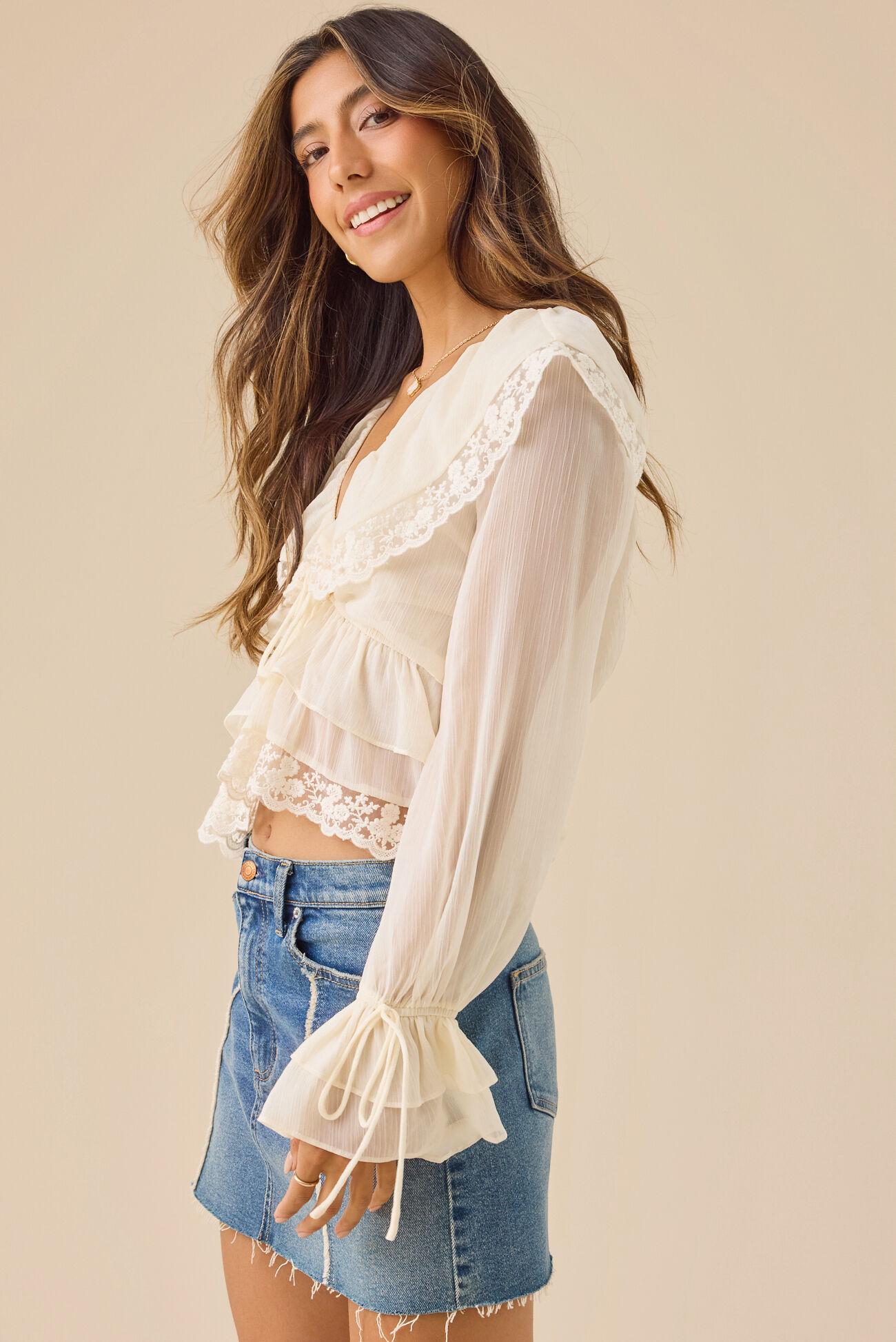 Vienna Lace Ruffle Blouse Product Image