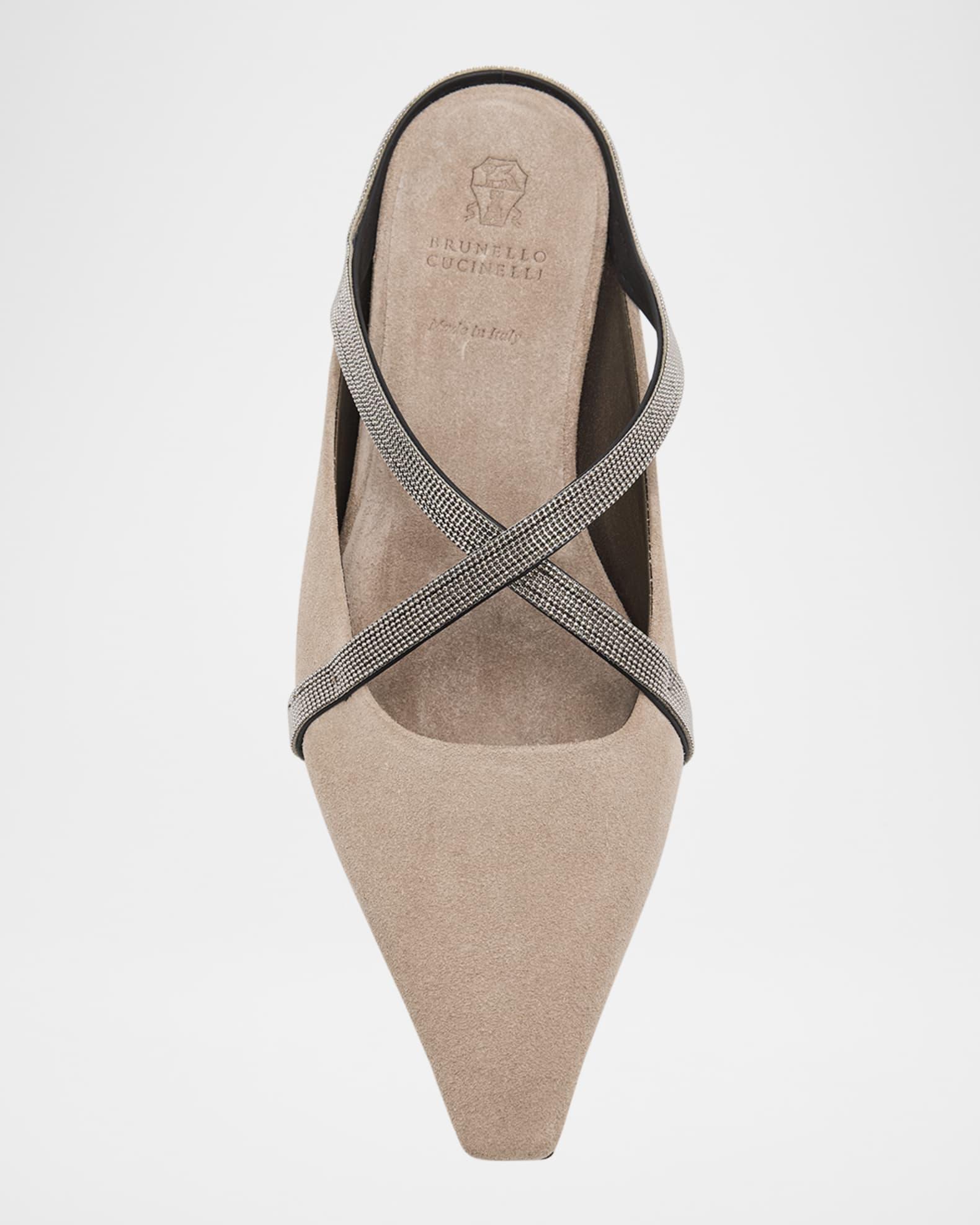 Monili Crisscross Suede Mule Flats Product Image