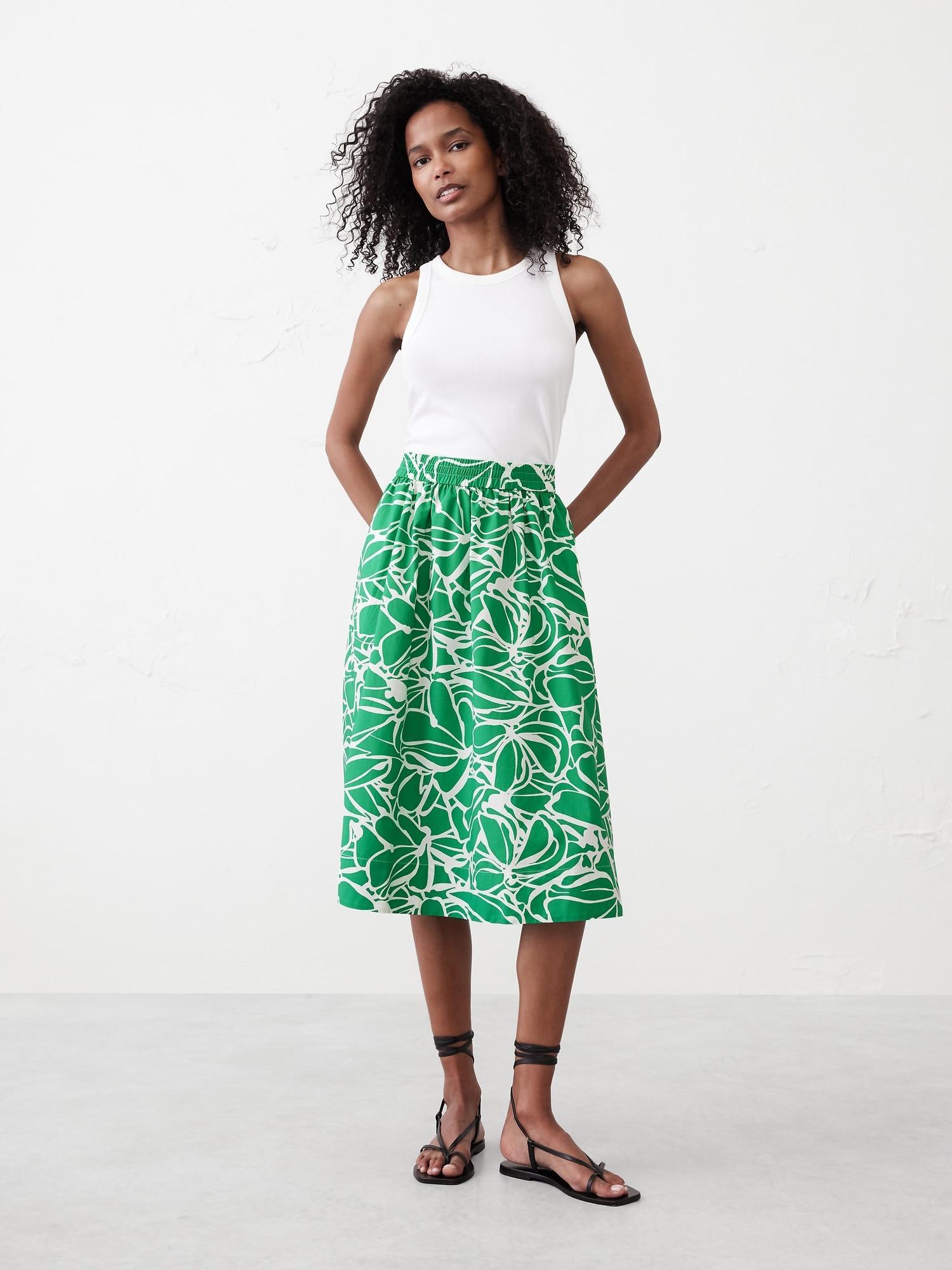 Poplin Midi Skirt Product Image
