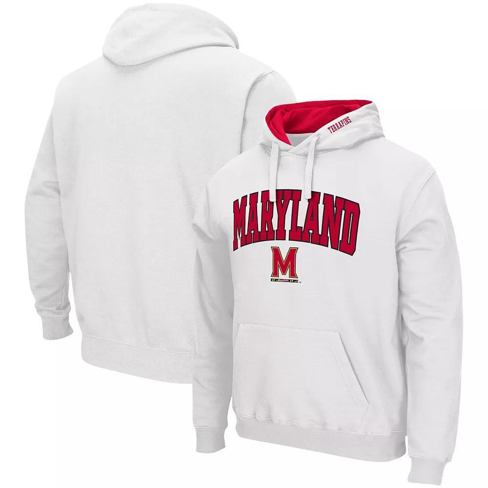 Men's Colosseum White Wisconsin Badgers Arch & Logo 3.0 Pullover Hoodie, Size: XL Product Image