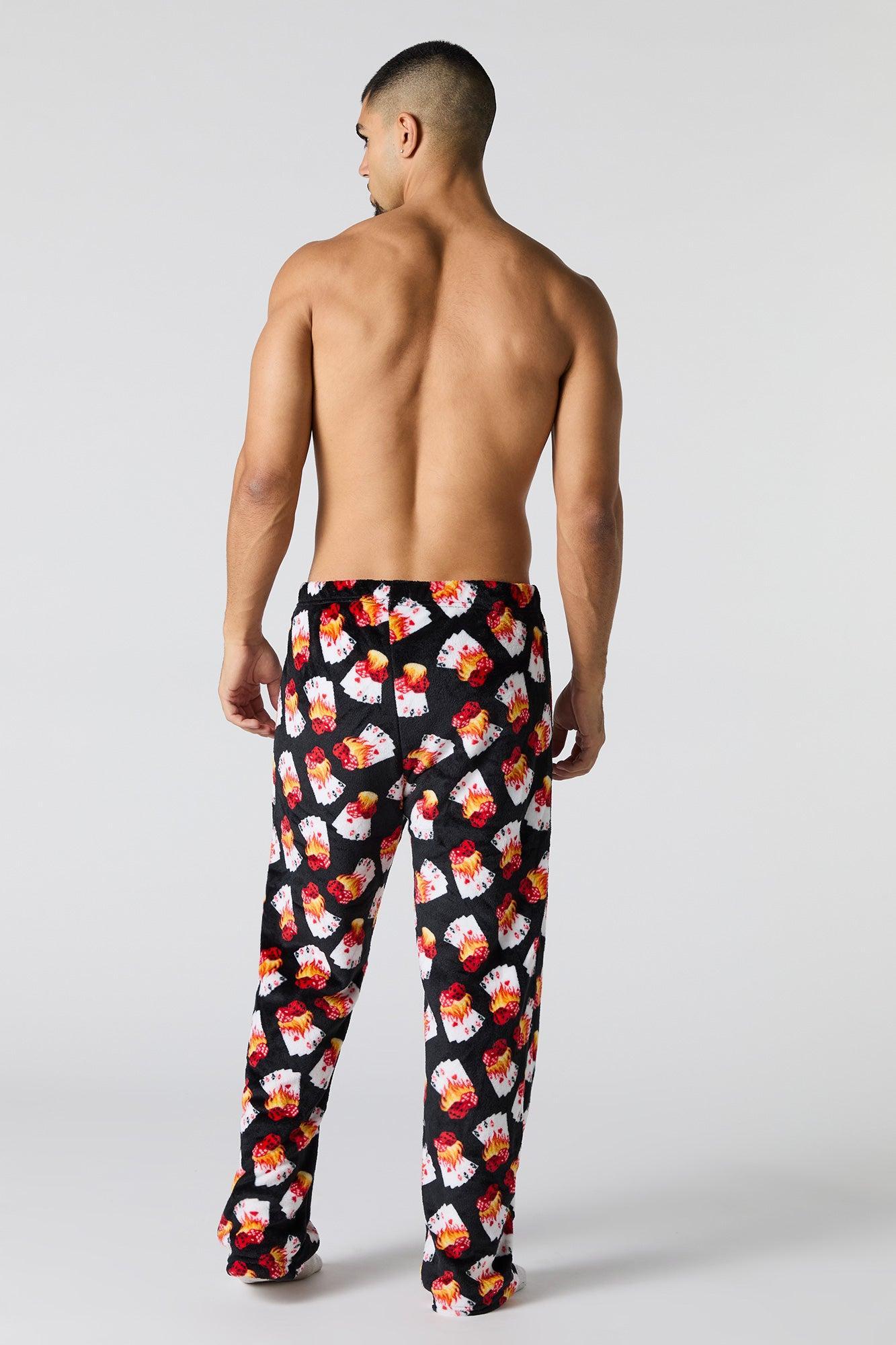 Printed Plush Pajama Pant Male Product Image