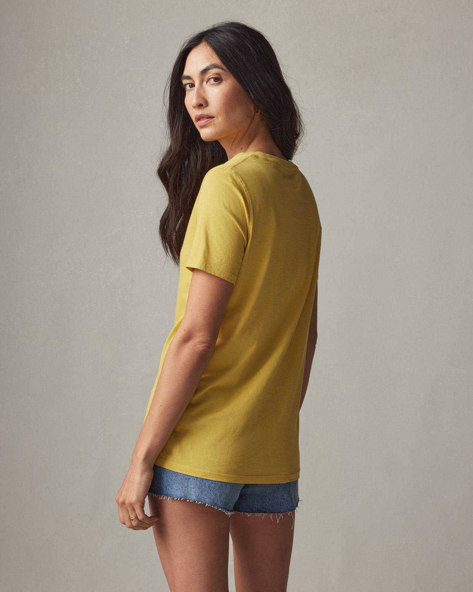 Women's Classic Cotton V-Neck Tee - Flaxen Female Product Image