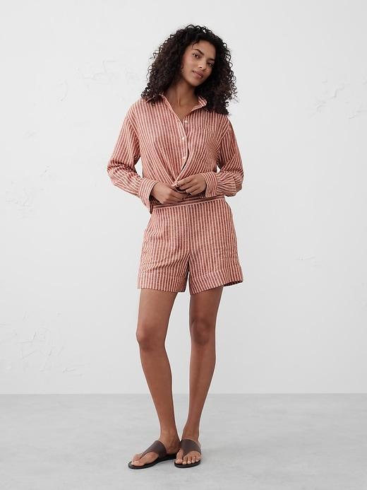 Linen-Blend Pull-On Short Product Image