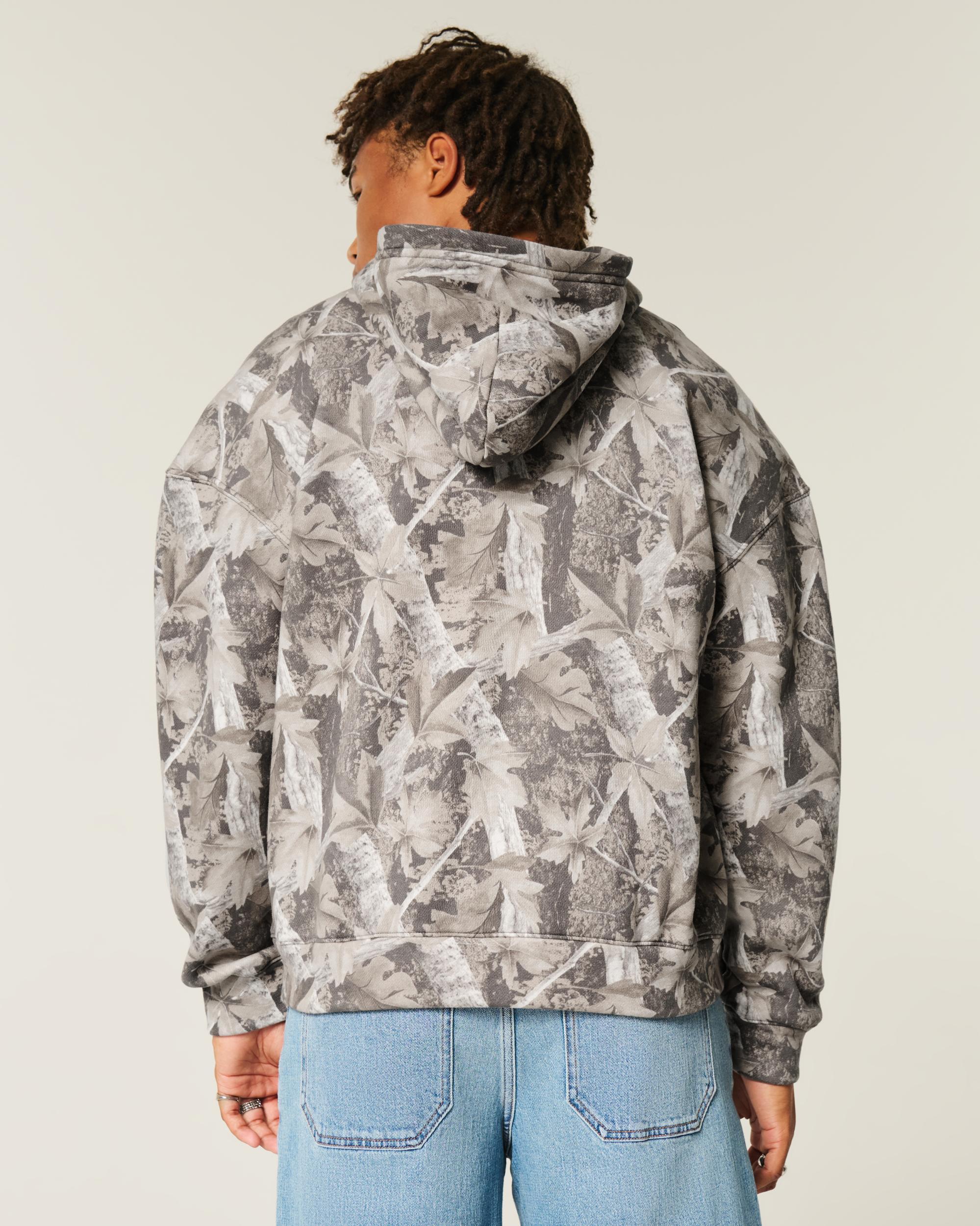 Boxy Flame Graphic Zip-Up Hoodie Product Image