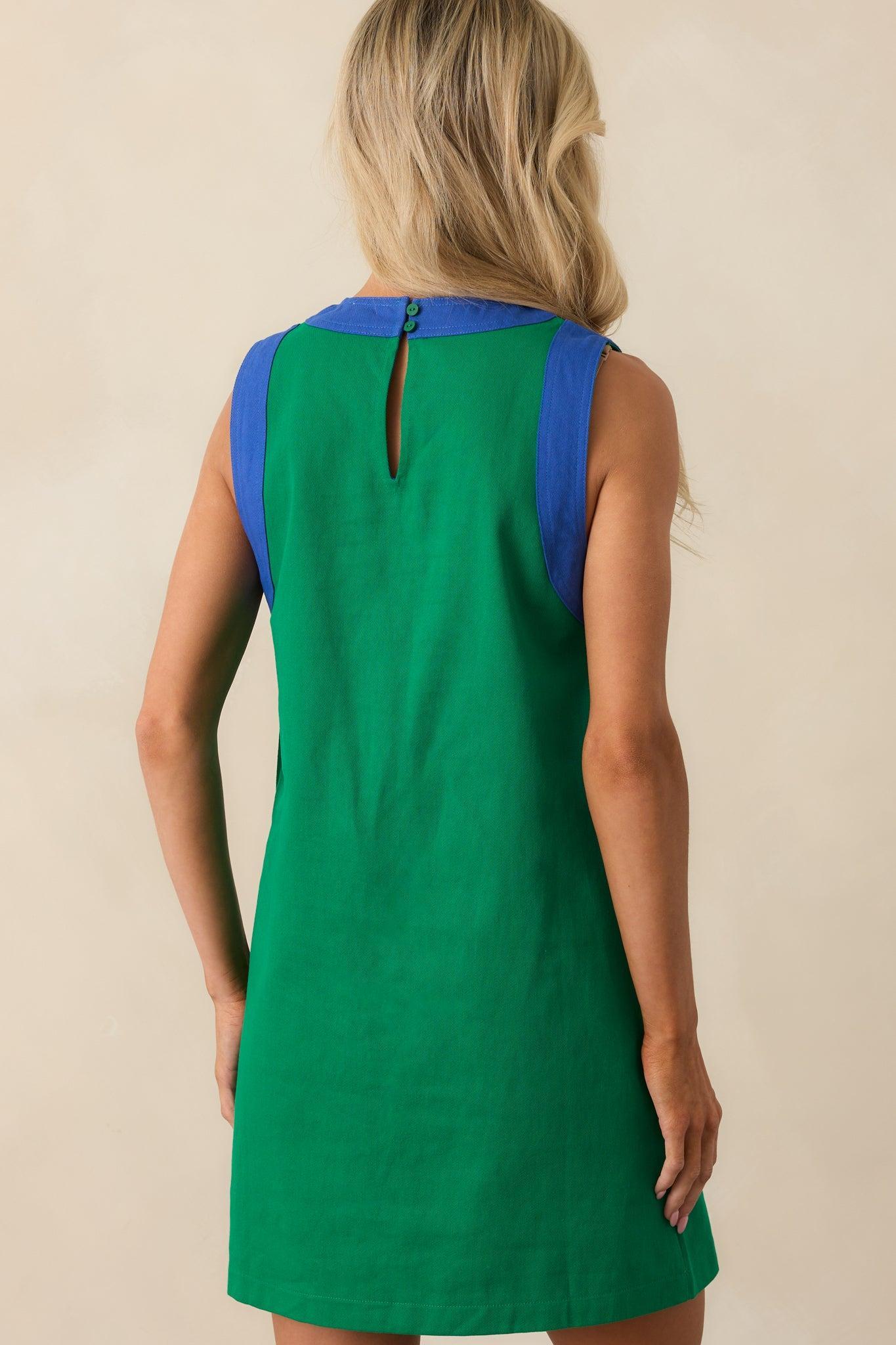 Bring The Good With You Kelly Green Cotton Mini Shift Dress Product Image