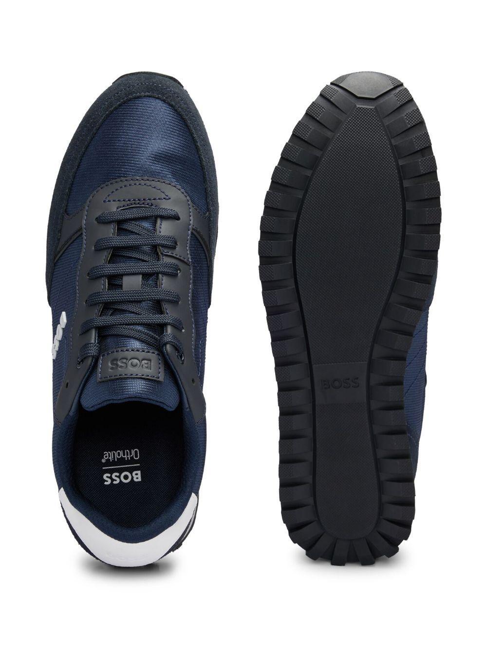 logo-appliqué panelled sneakers Product Image