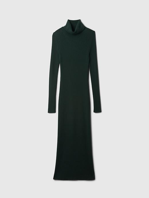 Turtleneck Rib Midi Sweater Dress Product Image