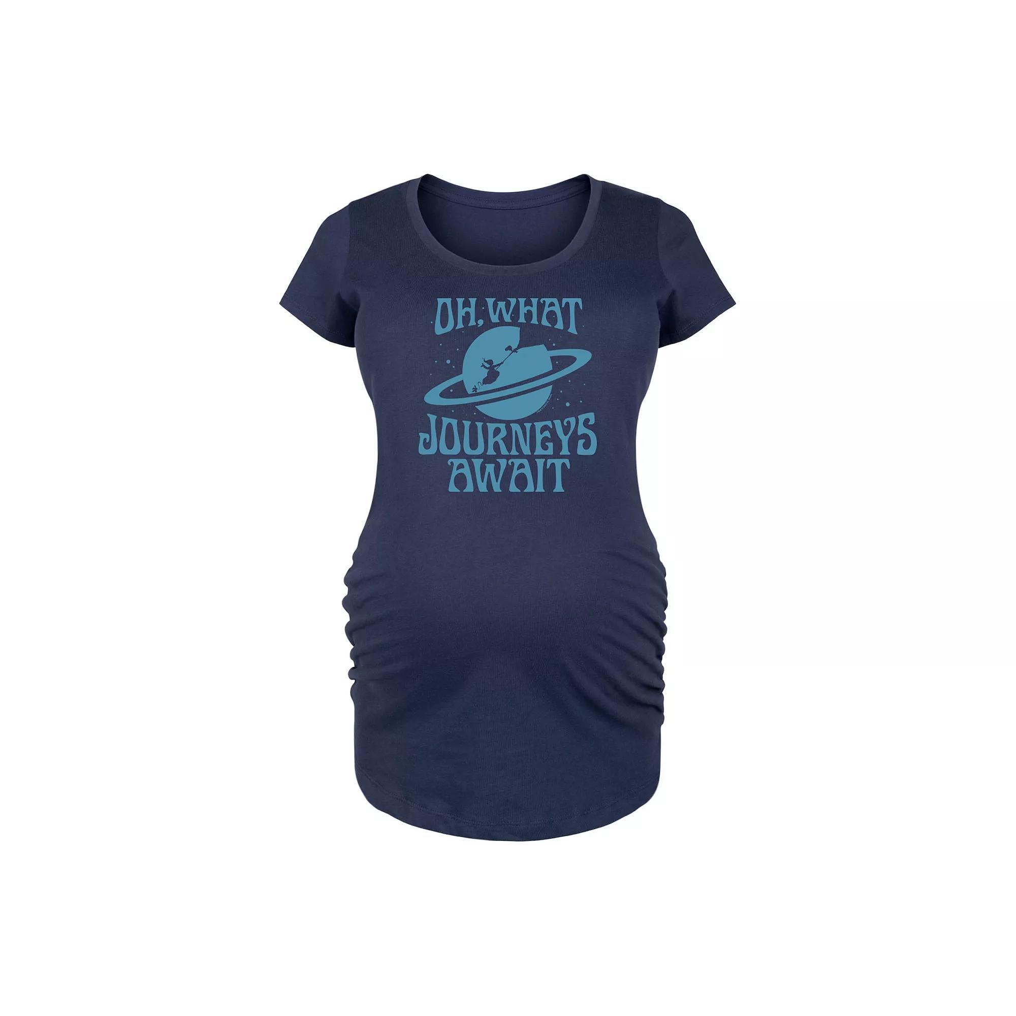 Maternity Mandala Cat Graphic Tee, Womens Blue Product Image