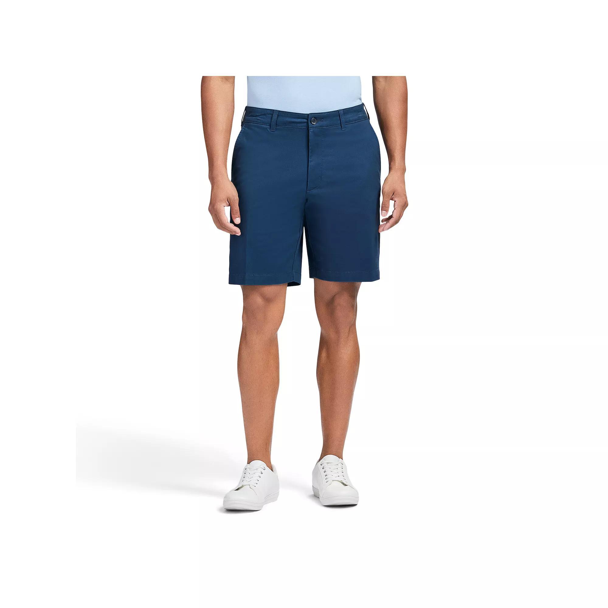 Men's IZOD Saltwater Flat Front Chino Shorts, Size: 34, Cadet Blue Product Image
