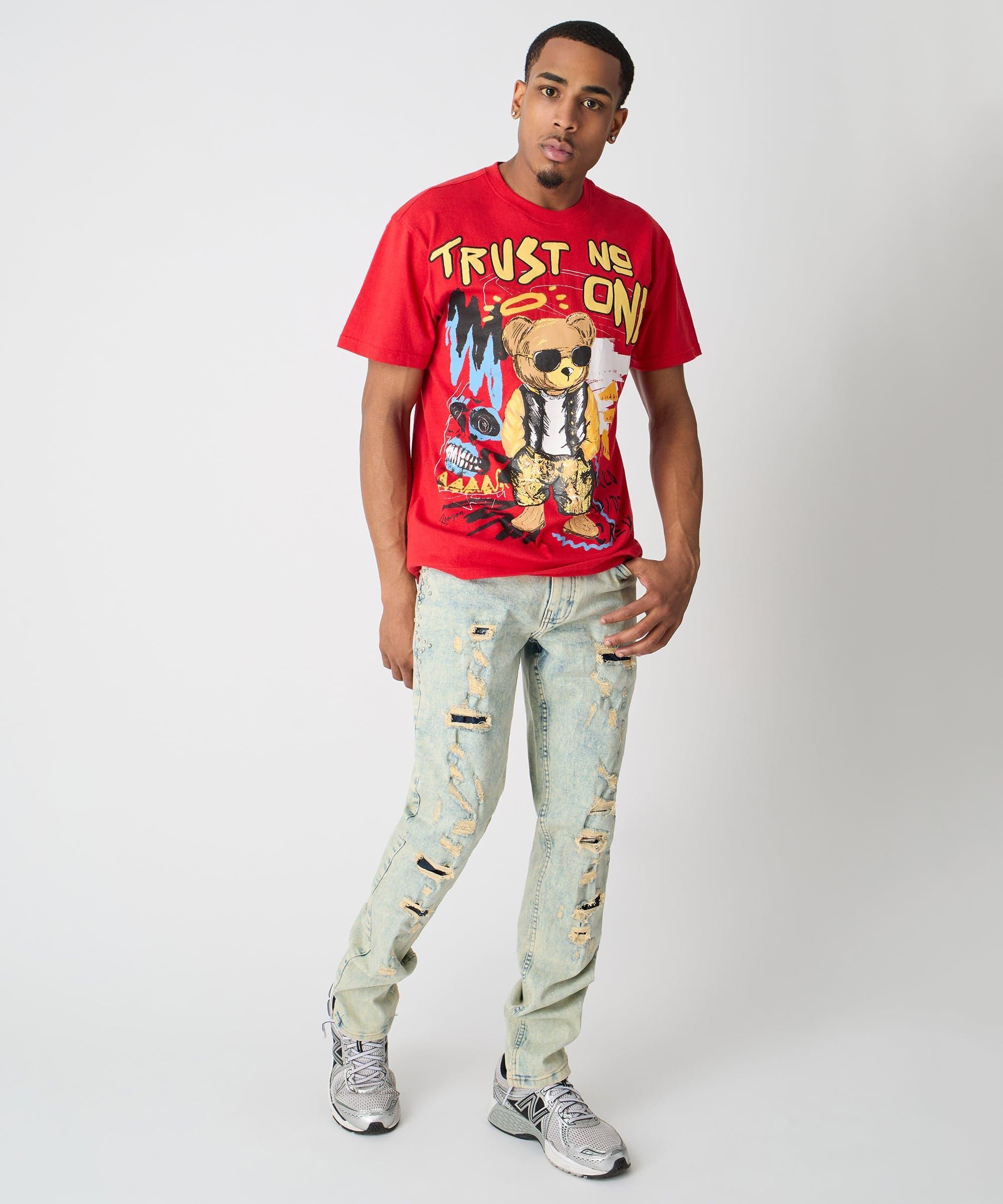 Trust No One Short Sleeve Tee - Red Product Image