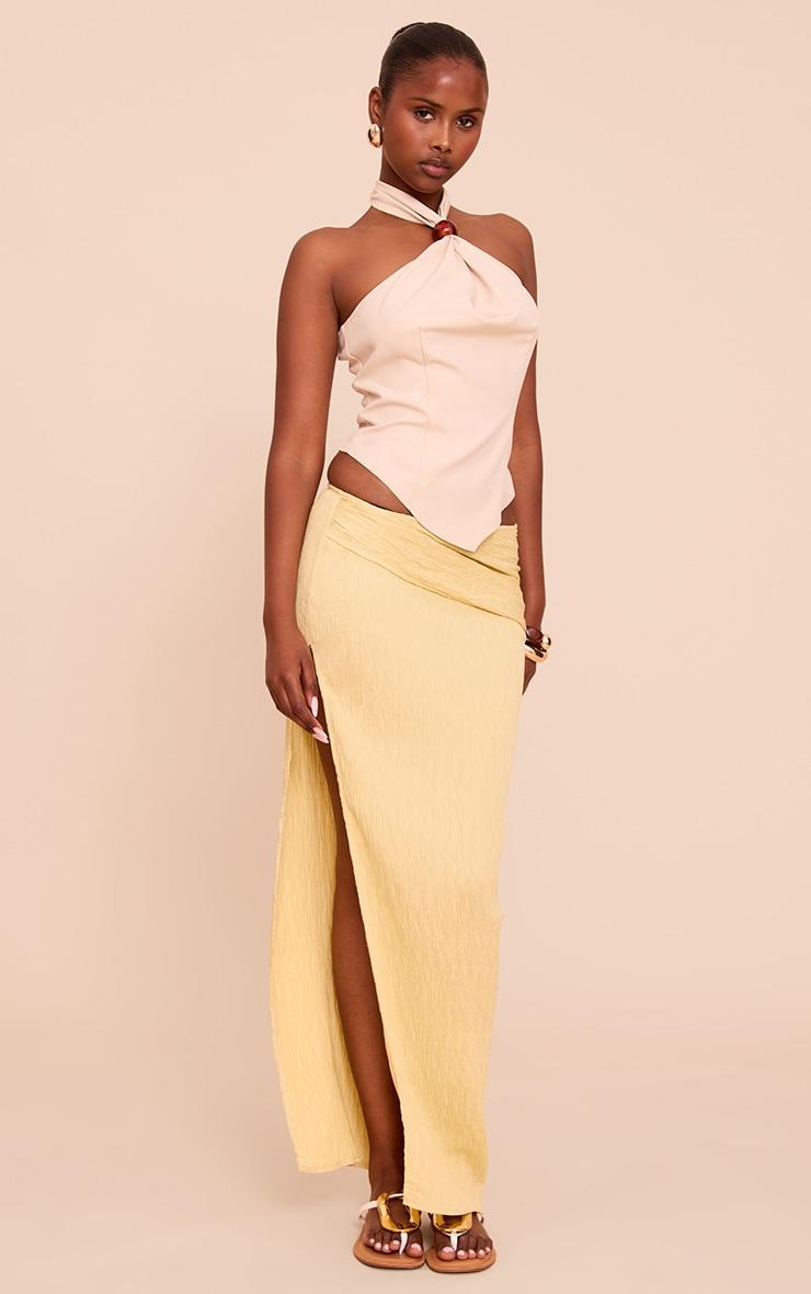 Lemon Woven Textured Maxi Skirt Product Image