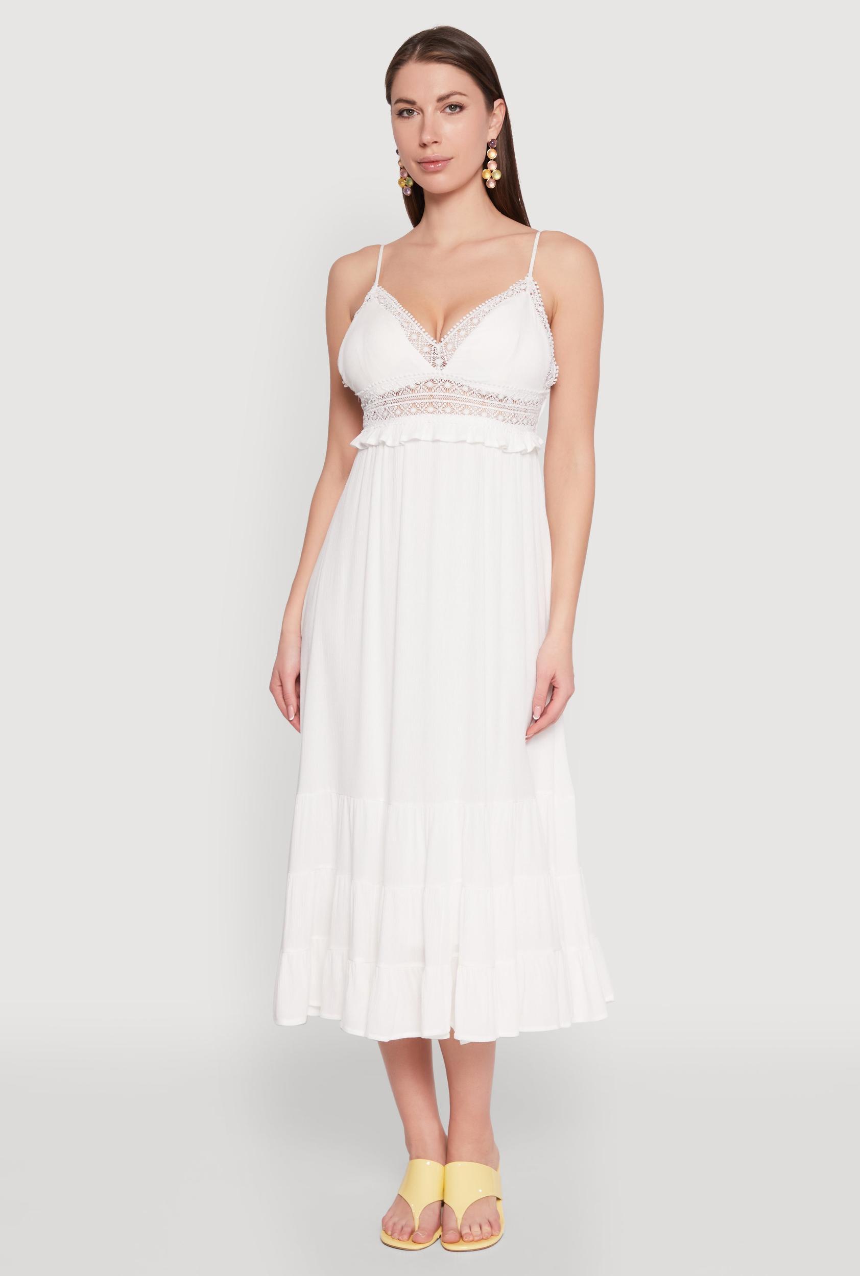 Womens Iris Crochet Detail Empire Waist Midi Dress Product Image