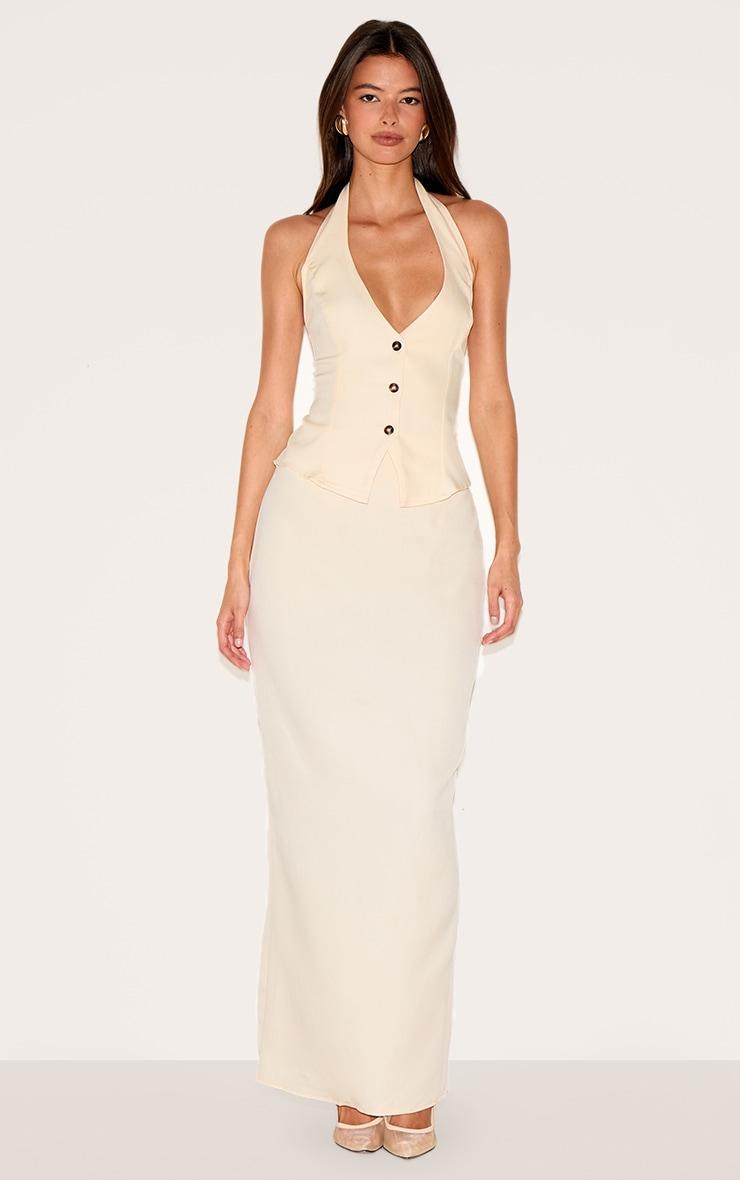 Butter Cream Vest Detail Maxi Dress Product Image